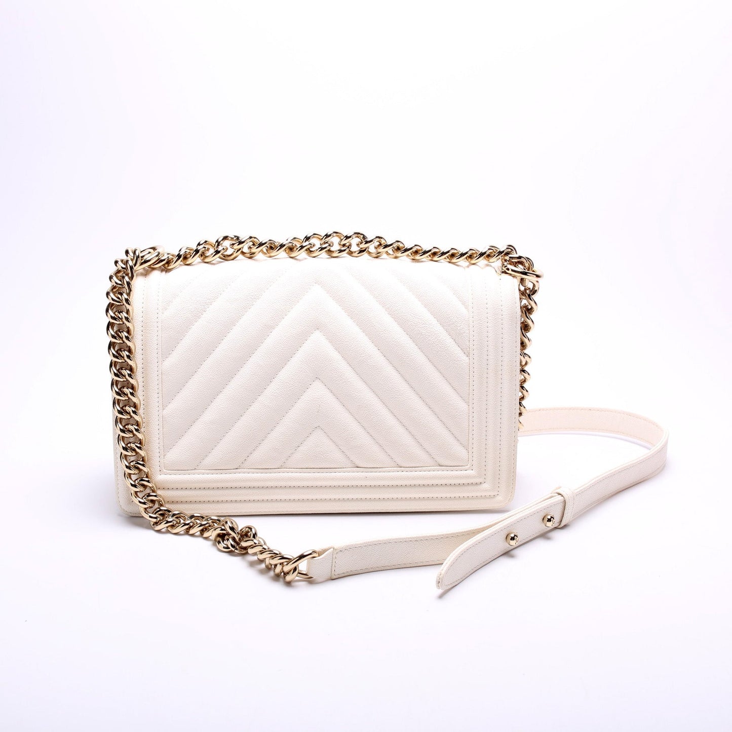 Chanel Boy Flap Chevron Caviar 25-29M Handbag