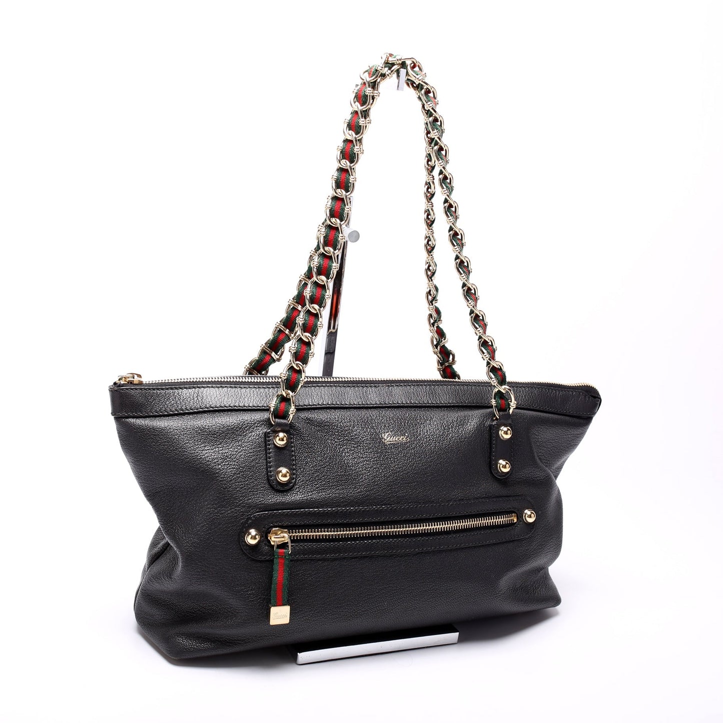 Gucci Capri Web Leather Chain Hat