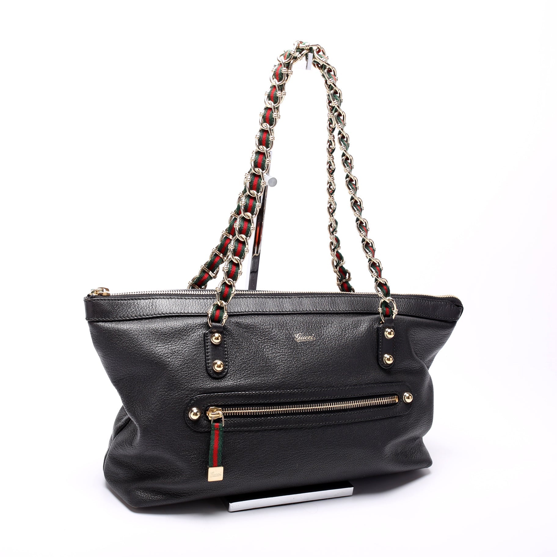 Gucci Capri Web Leather Chain Hat