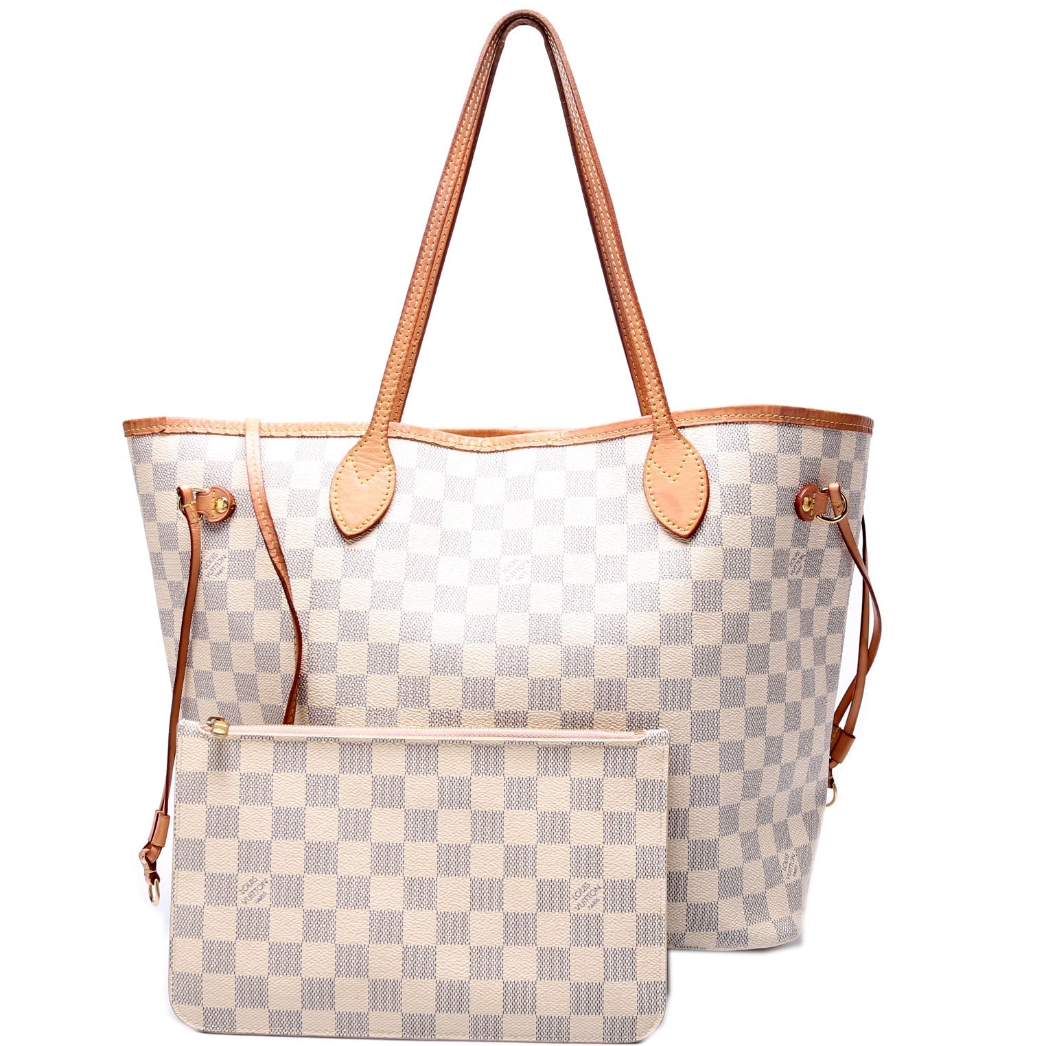 Louis Vuitton Neverfull MM W Azur Damier Wallet Case Azur 12