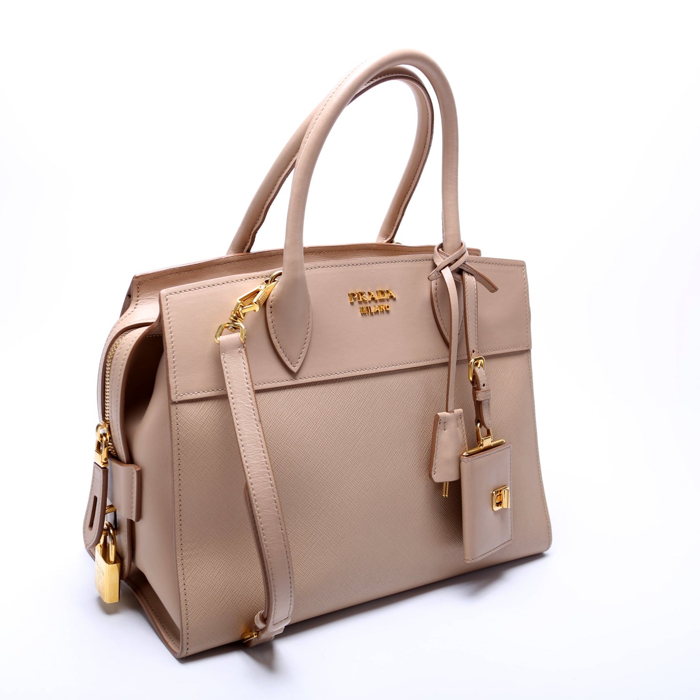 Prada Saffiano City Calfskin Esplanade Bag Medium Travel Bag