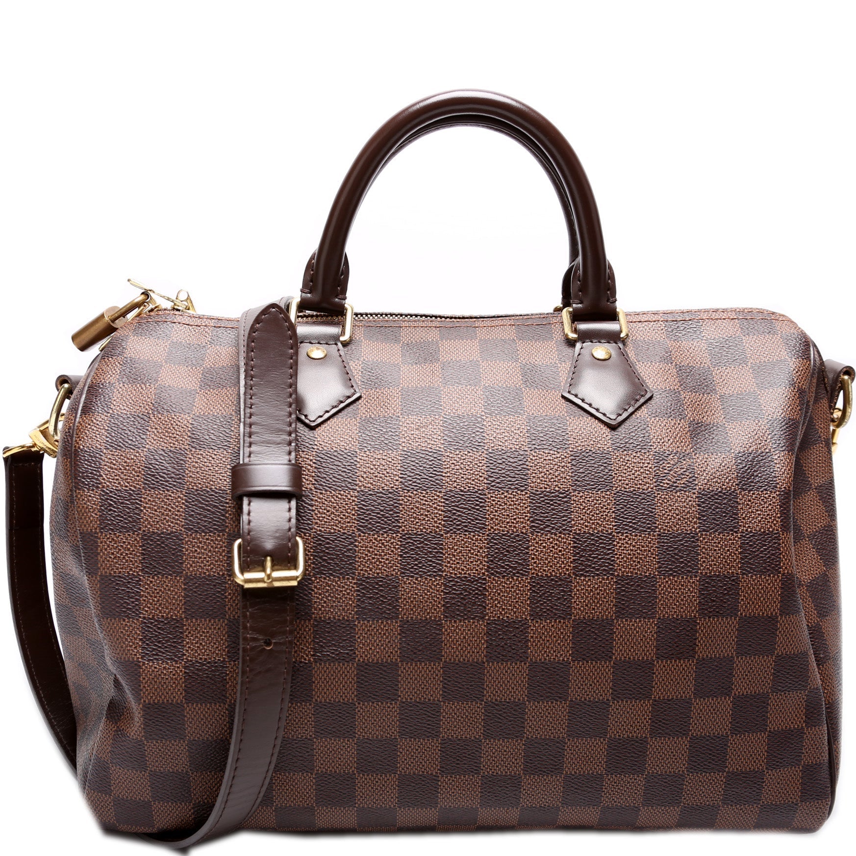 Louis Vuitton Speedy 30 Bandouliere Ebene Damier Handbag Ebene 19