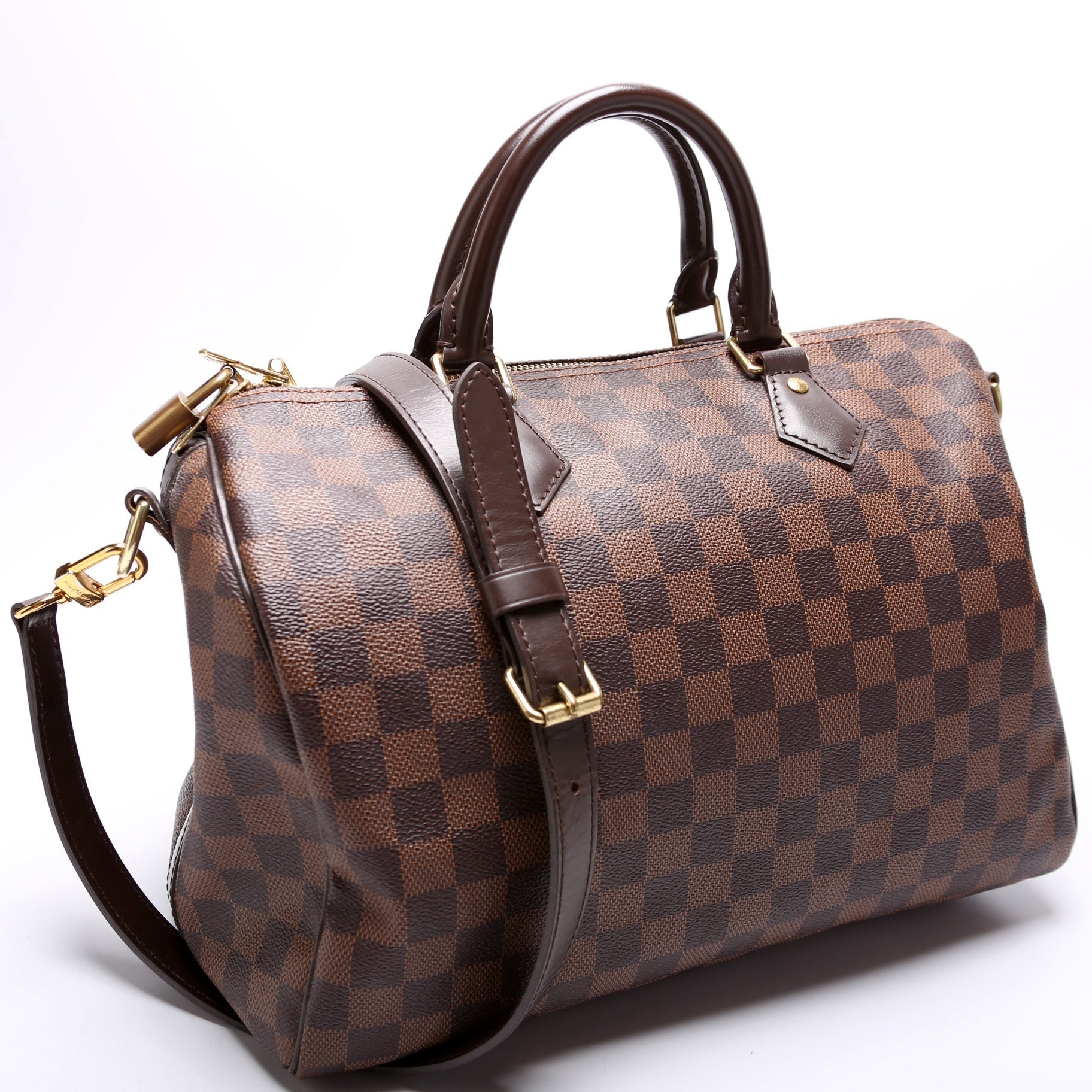 Louis Vuitton Speedy 30 Bandouliere Ebene Damier Handbag Ebene 19
