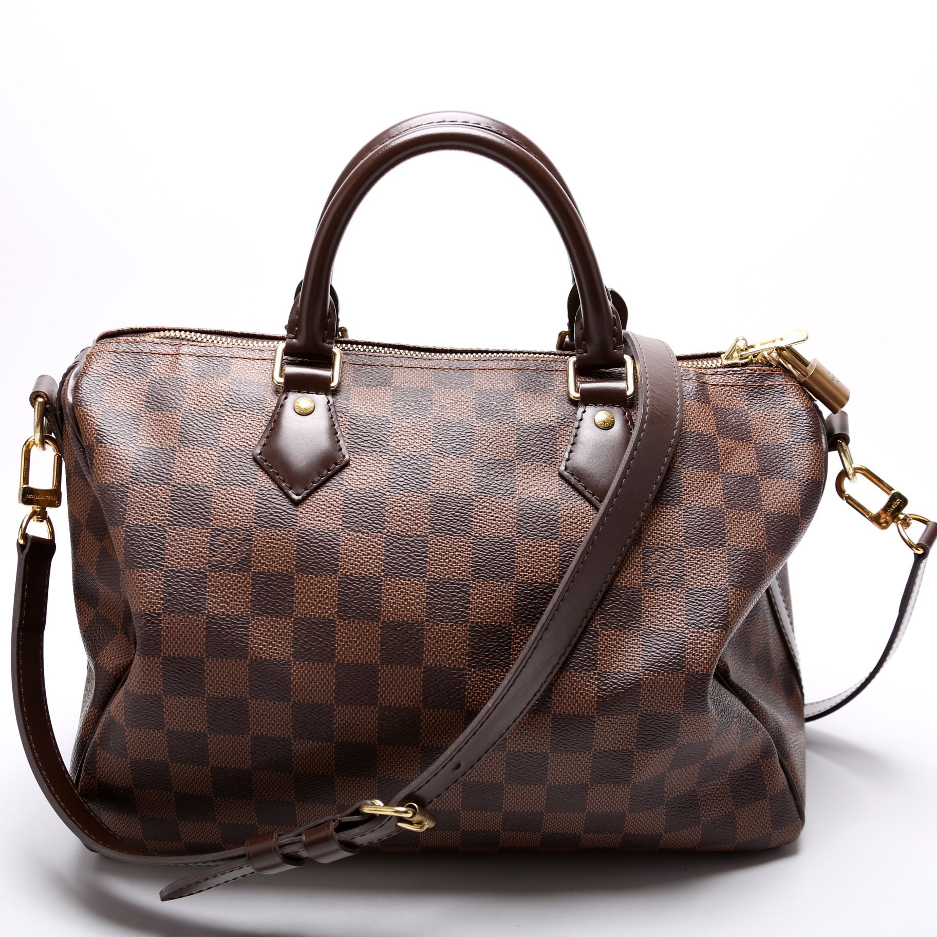 Louis Vuitton Speedy 30 Bandouliere Ebene Damier Handbag Ebene 19