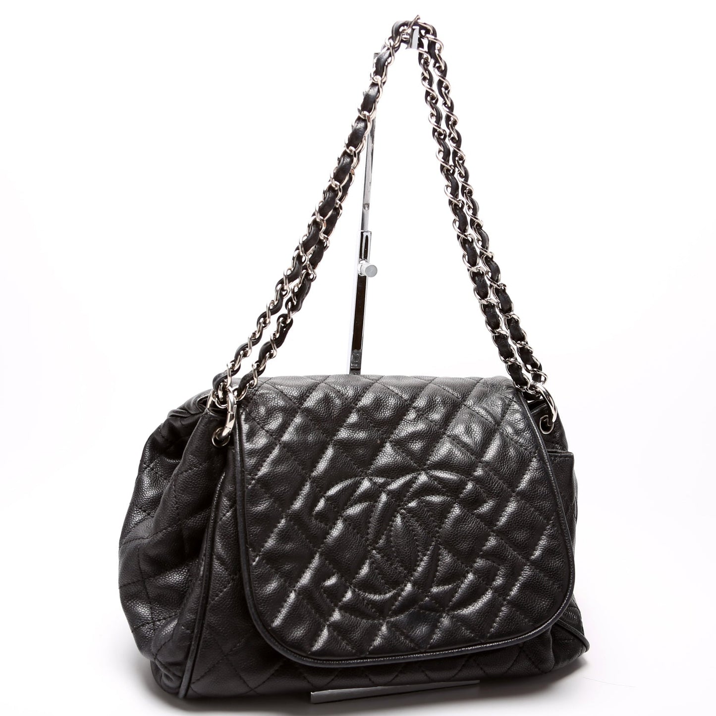 Chanel Timeless CC Accordion Flap Quilted Caviar Handbag