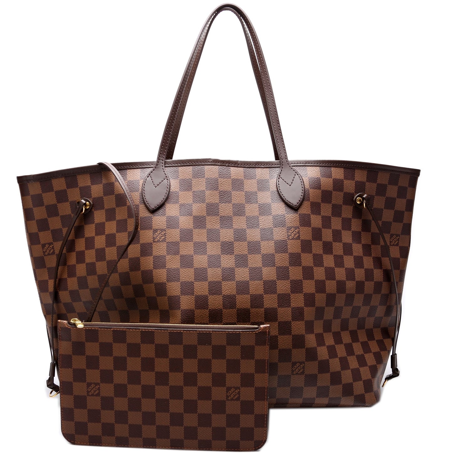 Louis Vuitton Neverfull w GM Ebene Damier Wallet Case Damier Ebene