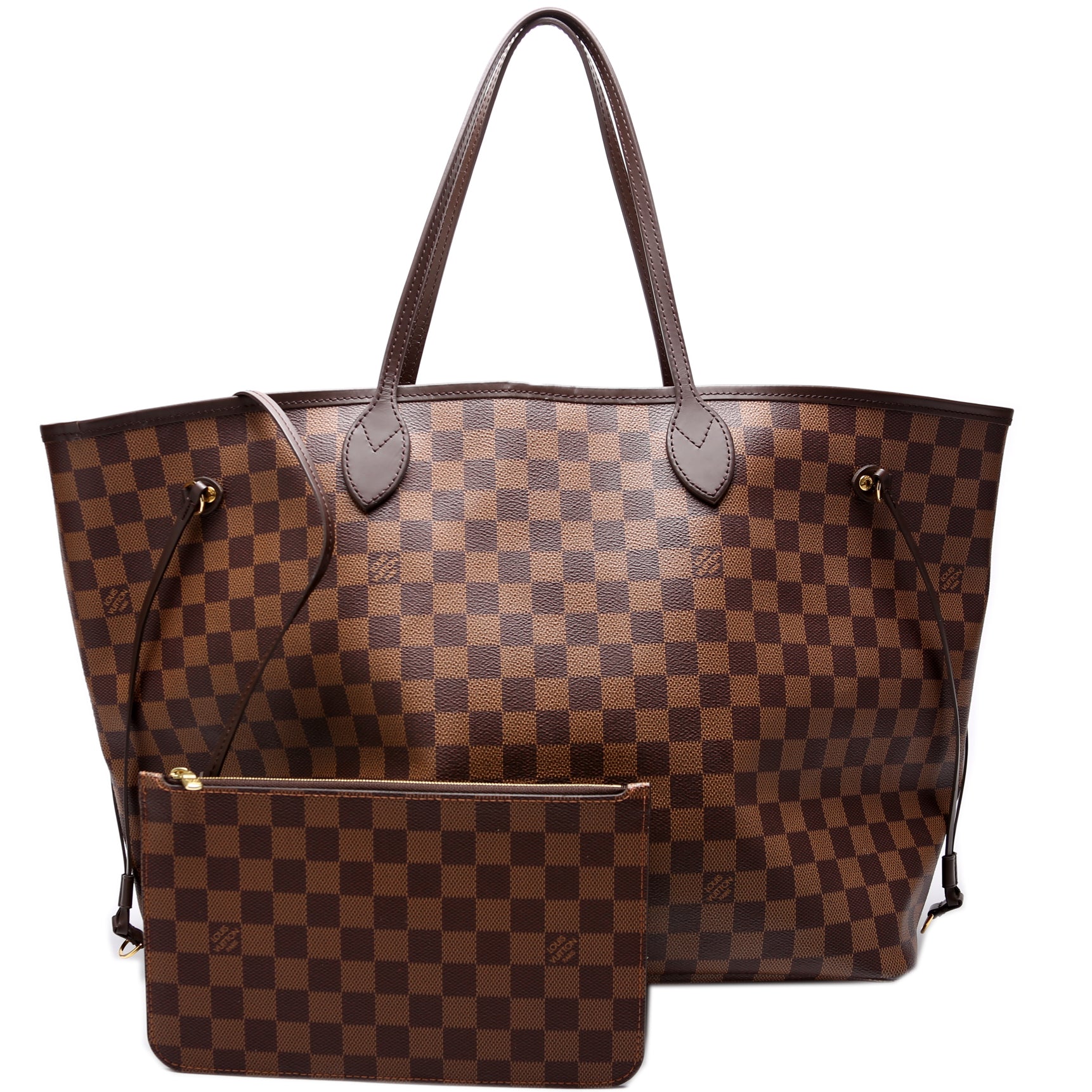 Louis Vuitton Neverfull w GM Ebene Damier Wallet Case Damier Ebene
