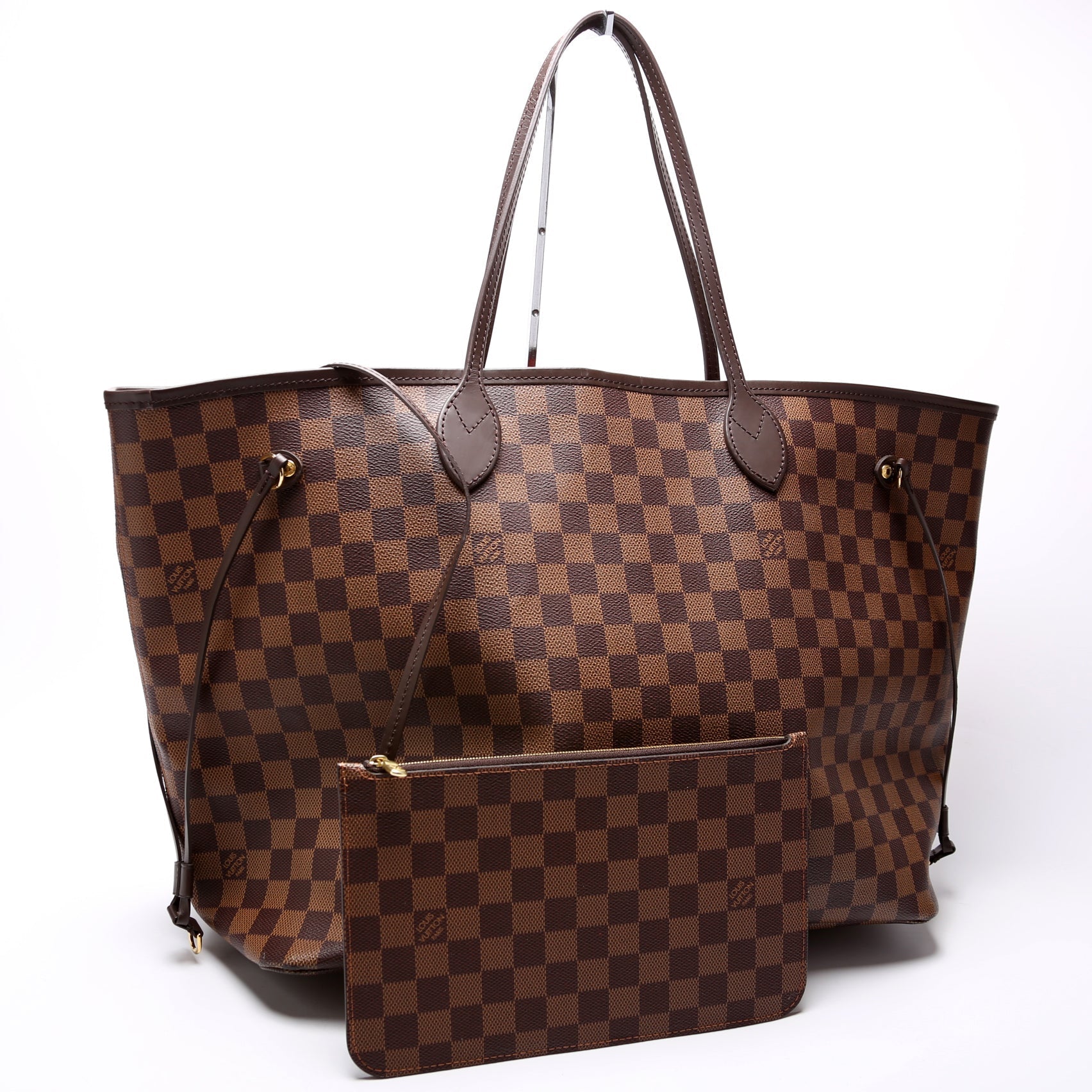 Louis Vuitton Neverfull w GM Ebene Damier Wallet Case Damier Ebene