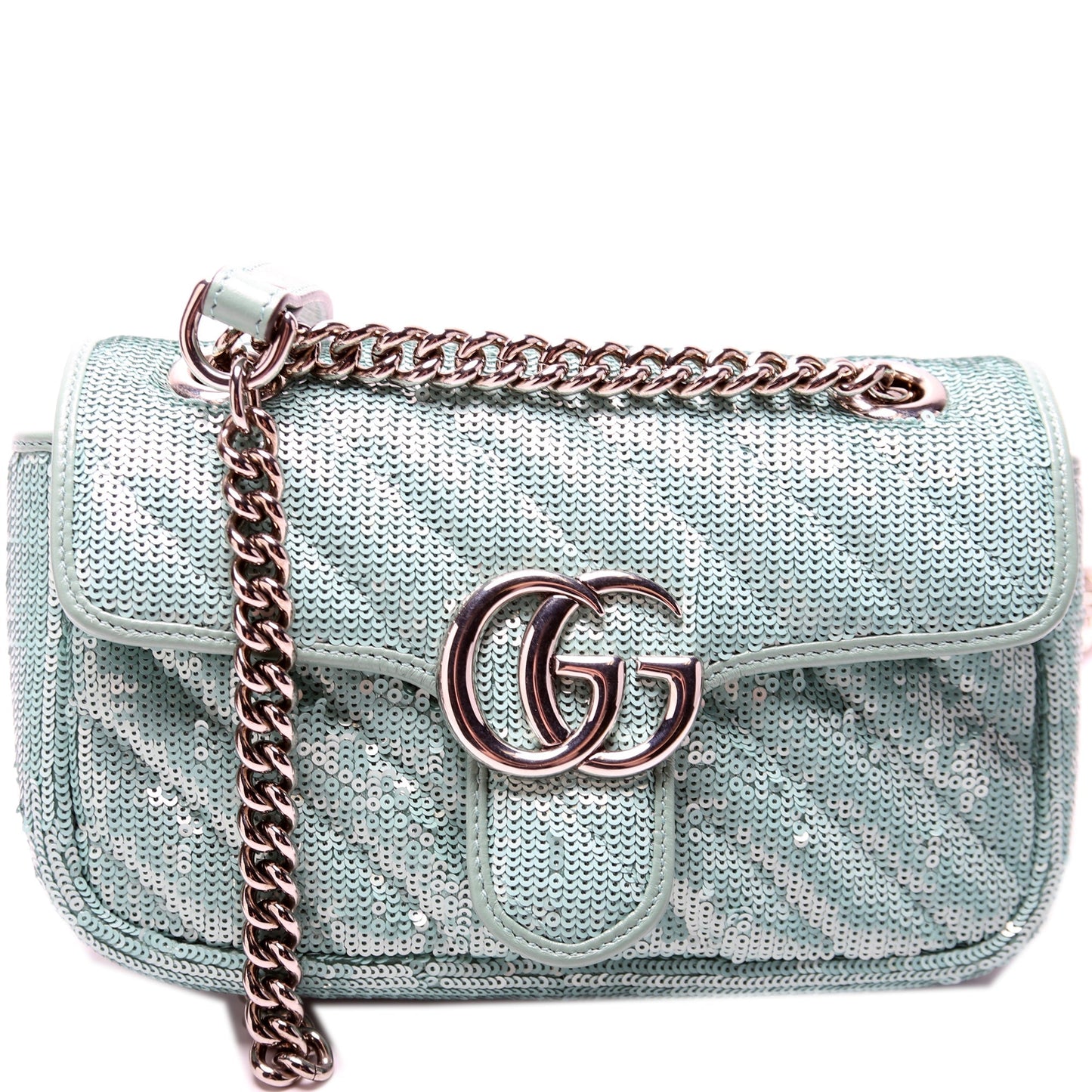 Gucci Marmont Sequin Mini Flap Shoulder Bag Flap 3
