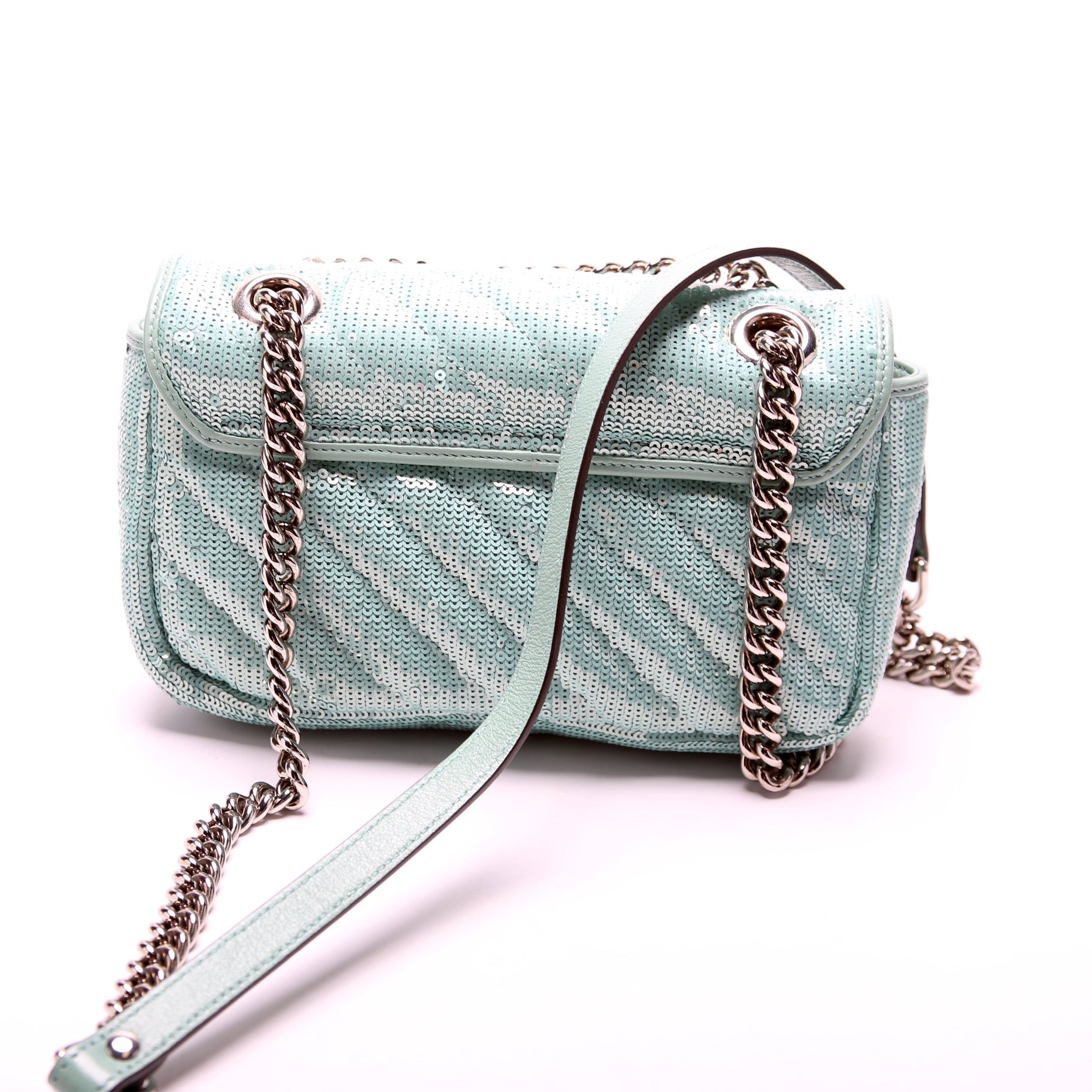 Gucci Marmont Sequin Mini Flap Shoulder Bag Flap 3