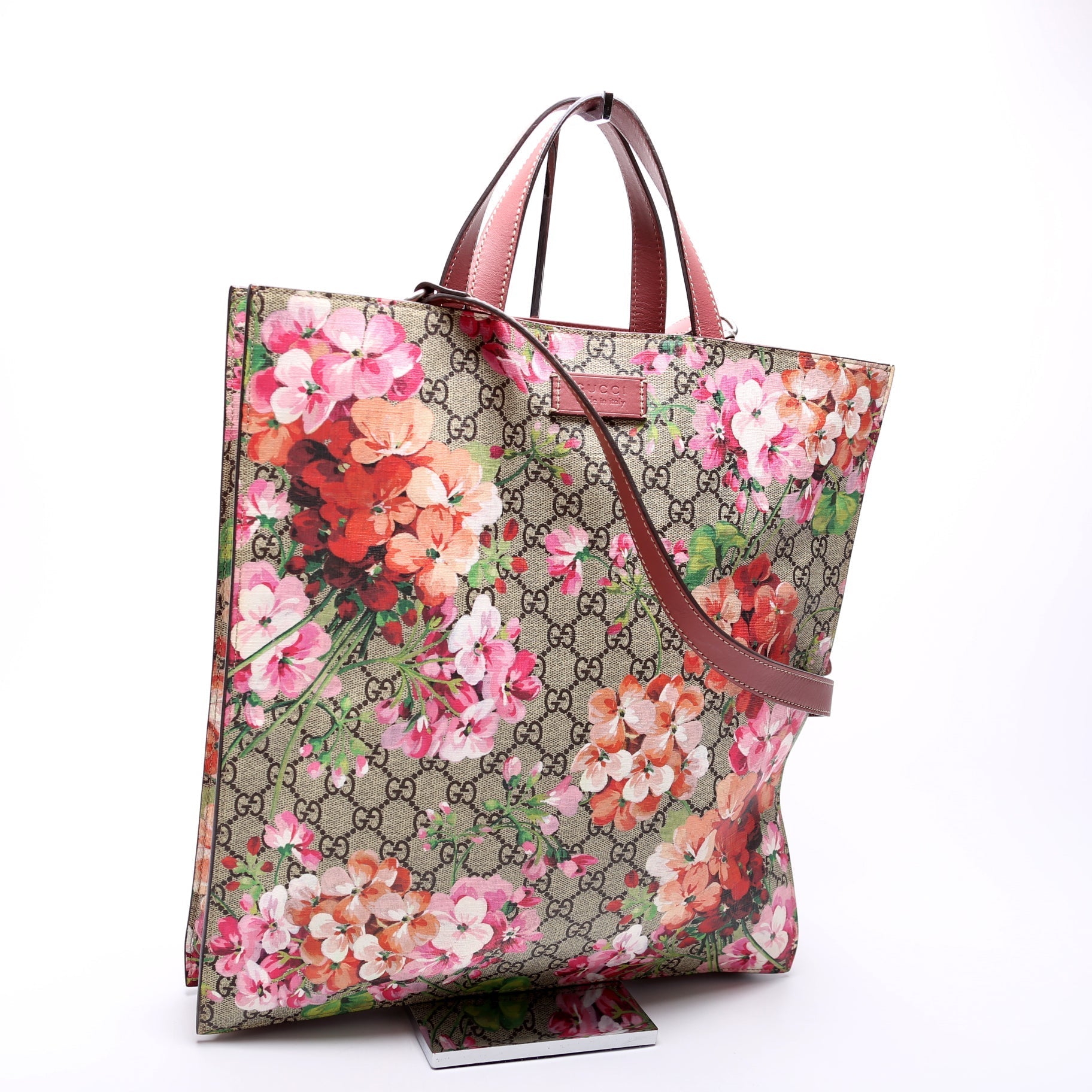 Gucci Soft GG Supreme Blooms Vertical Tote Bag