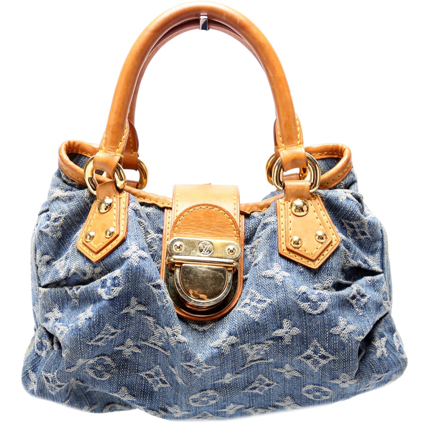 Louis Vuitton Pleaty Denim Monogram Handbag