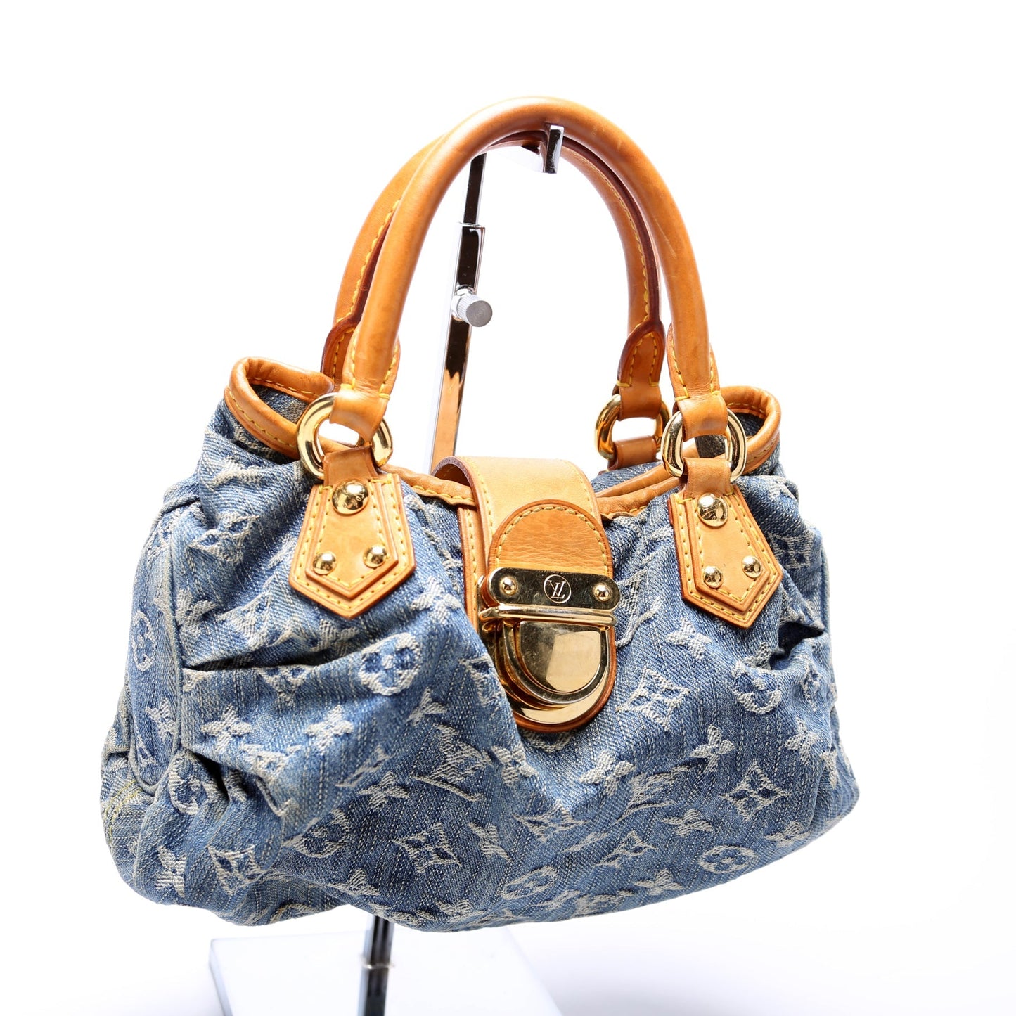 Louis Vuitton Pleaty Denim Monogram Handbag