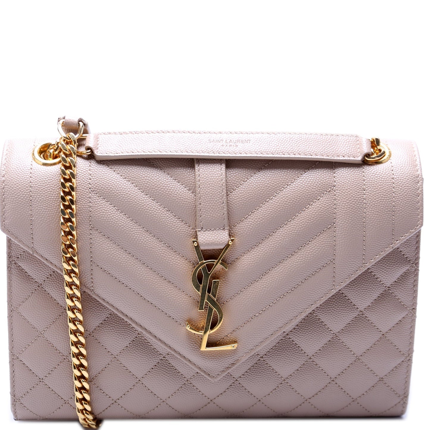 YSL Saint Laurent Grain De Triquilt Satchel Bag Monogram Medium