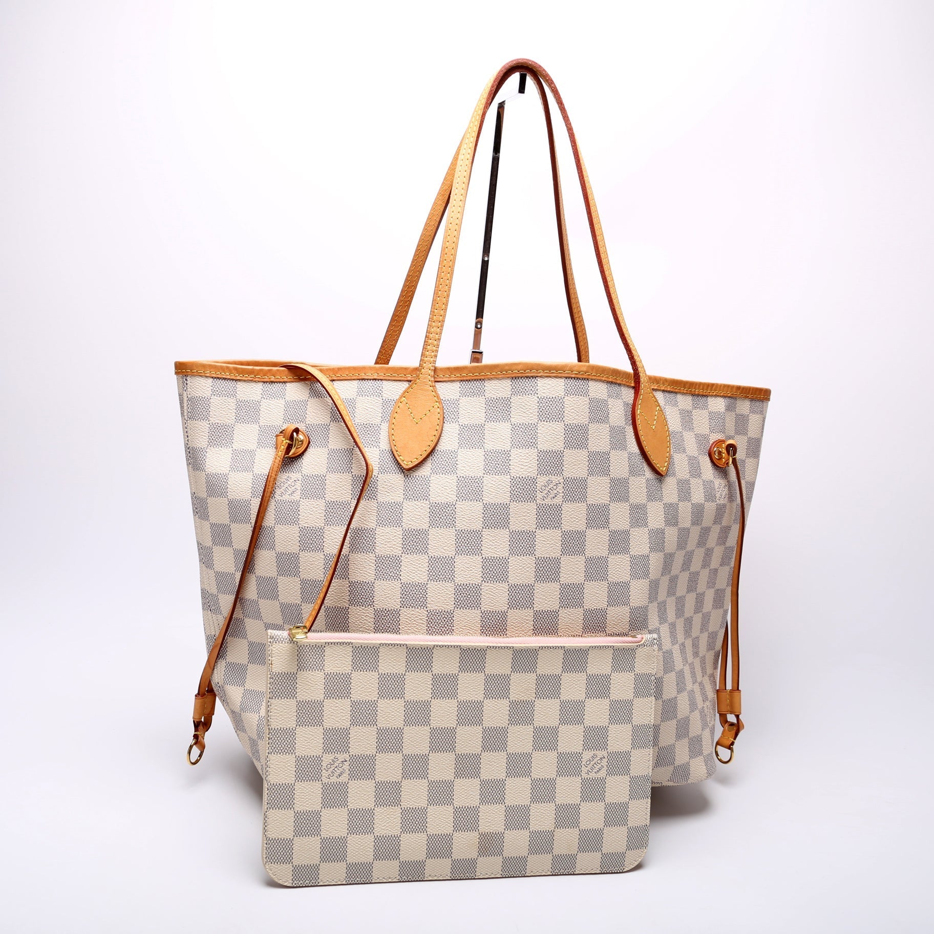 Louis Vuitton Neverfull w MM Azur Damier Wallet Case Azur 7