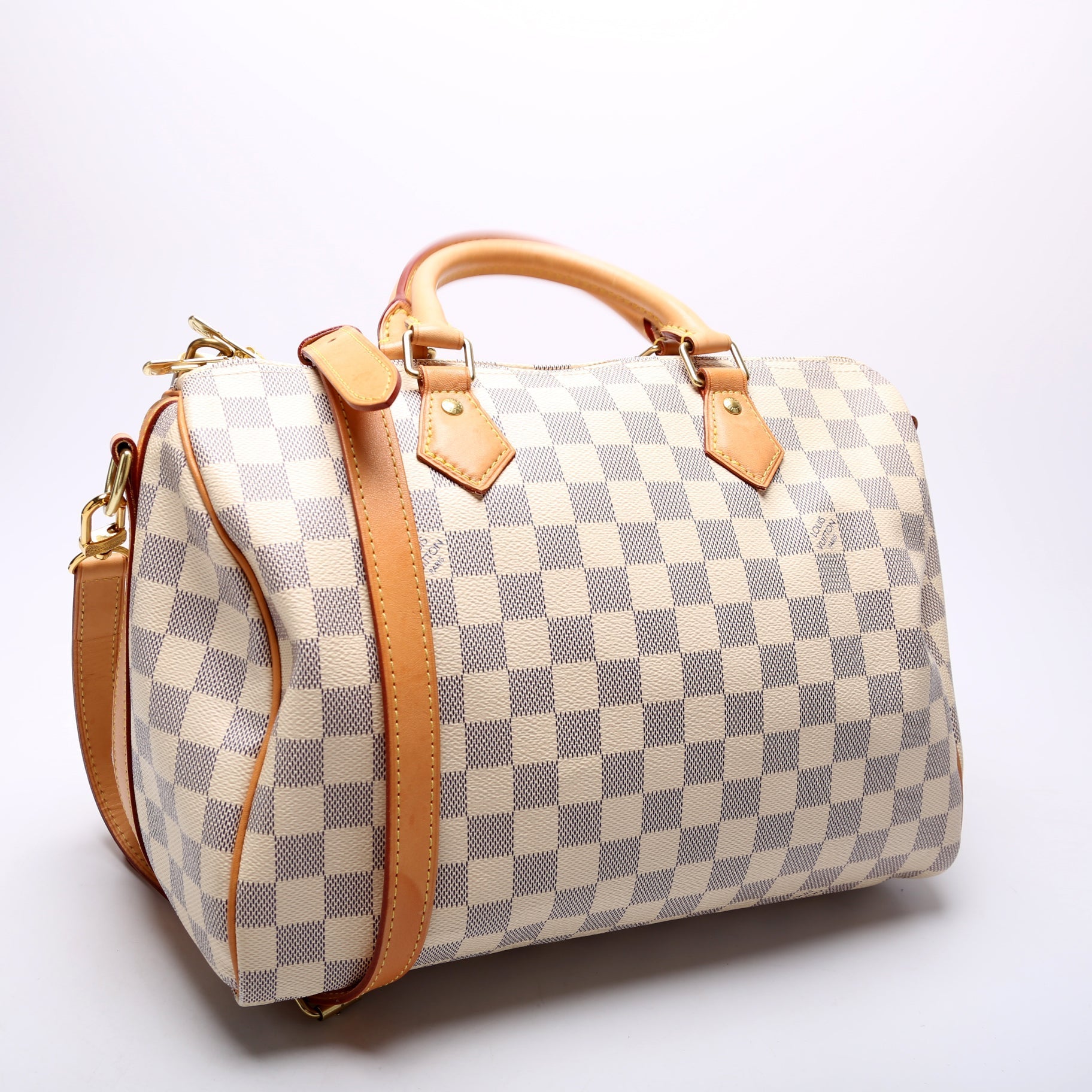 Louis Vuitton Speedy 30 Bandouliere Azur Damier Handbag Azur 15