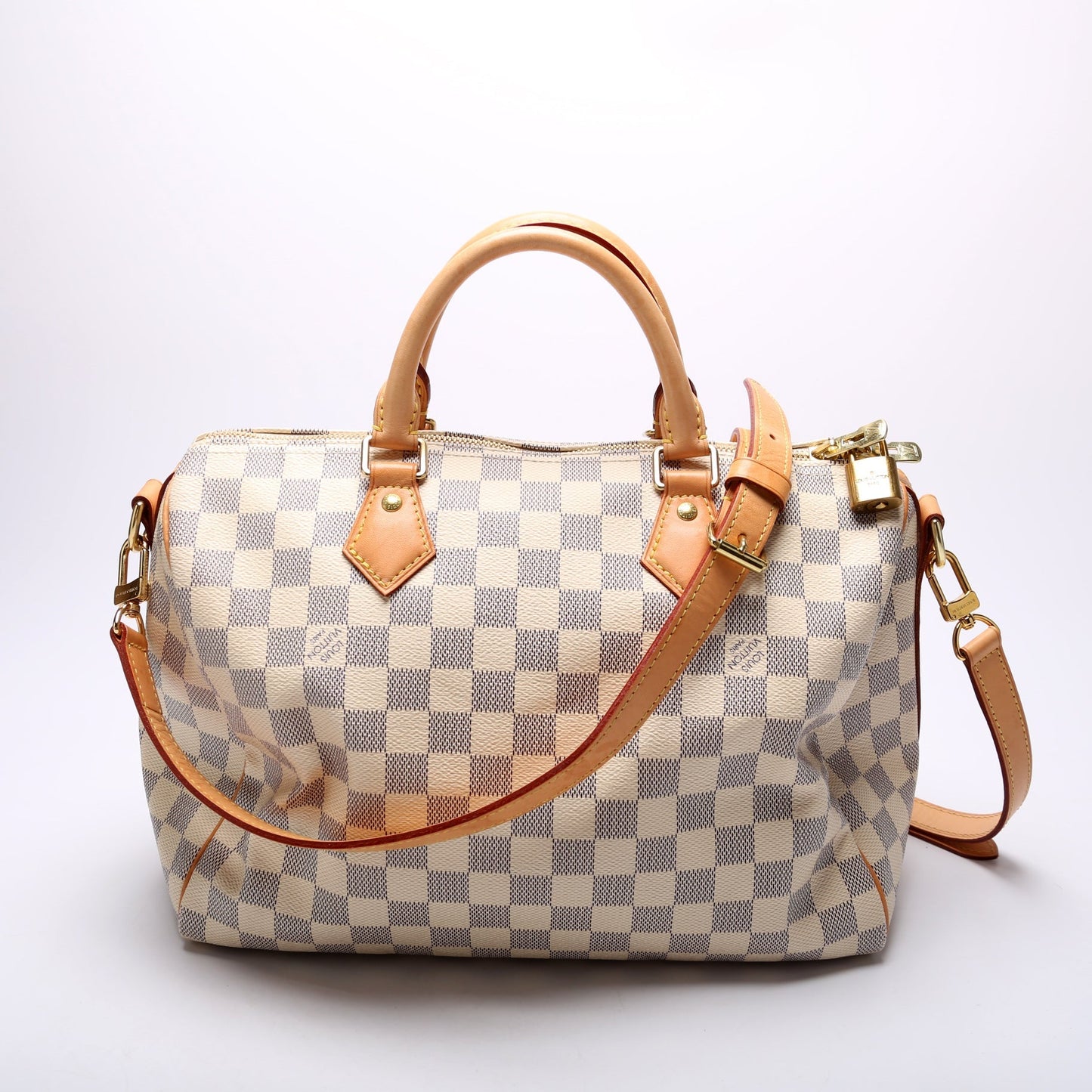 Louis Vuitton Speedy 30 Bandouliere Azur Damier Handbag Azur 15