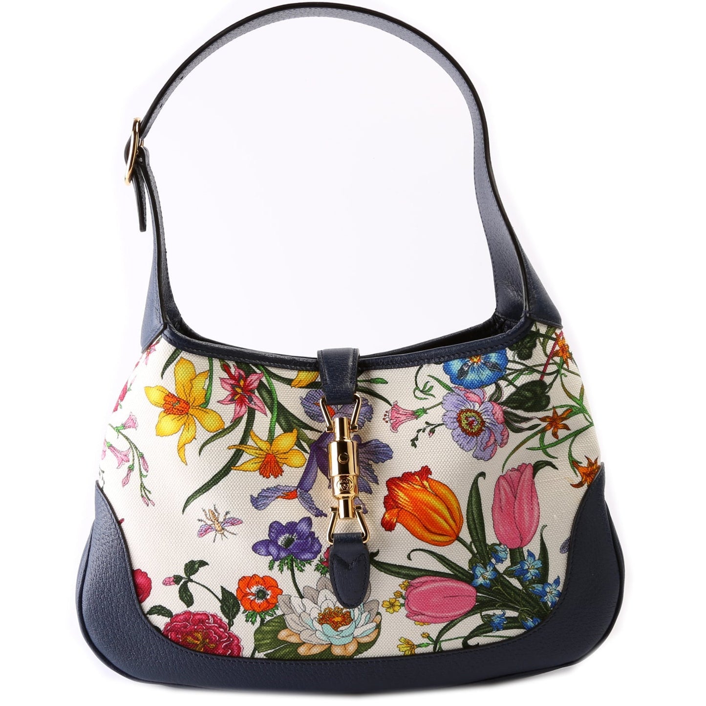 Gucci Jackie Flora Canvas Medium Shoulder Bag