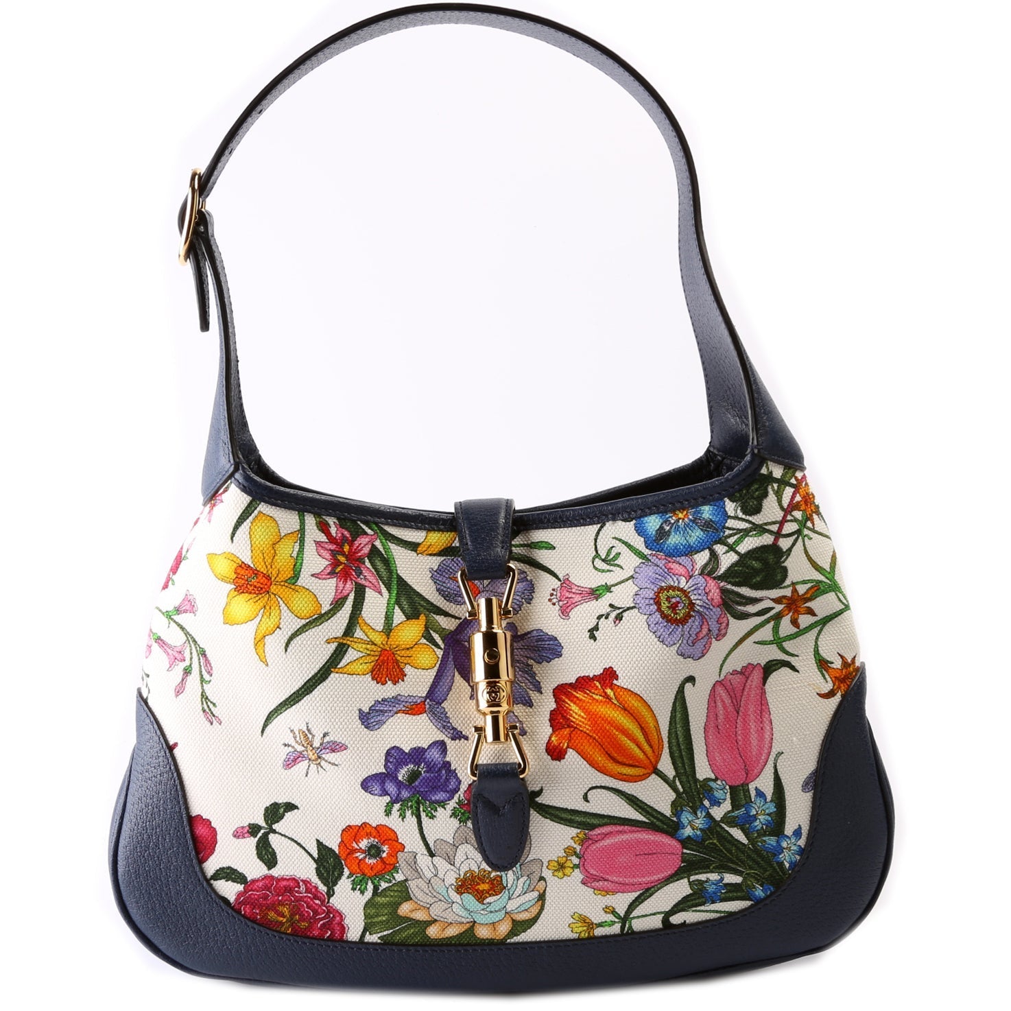 Gucci Jackie Flora Canvas Medium Shoulder Bag