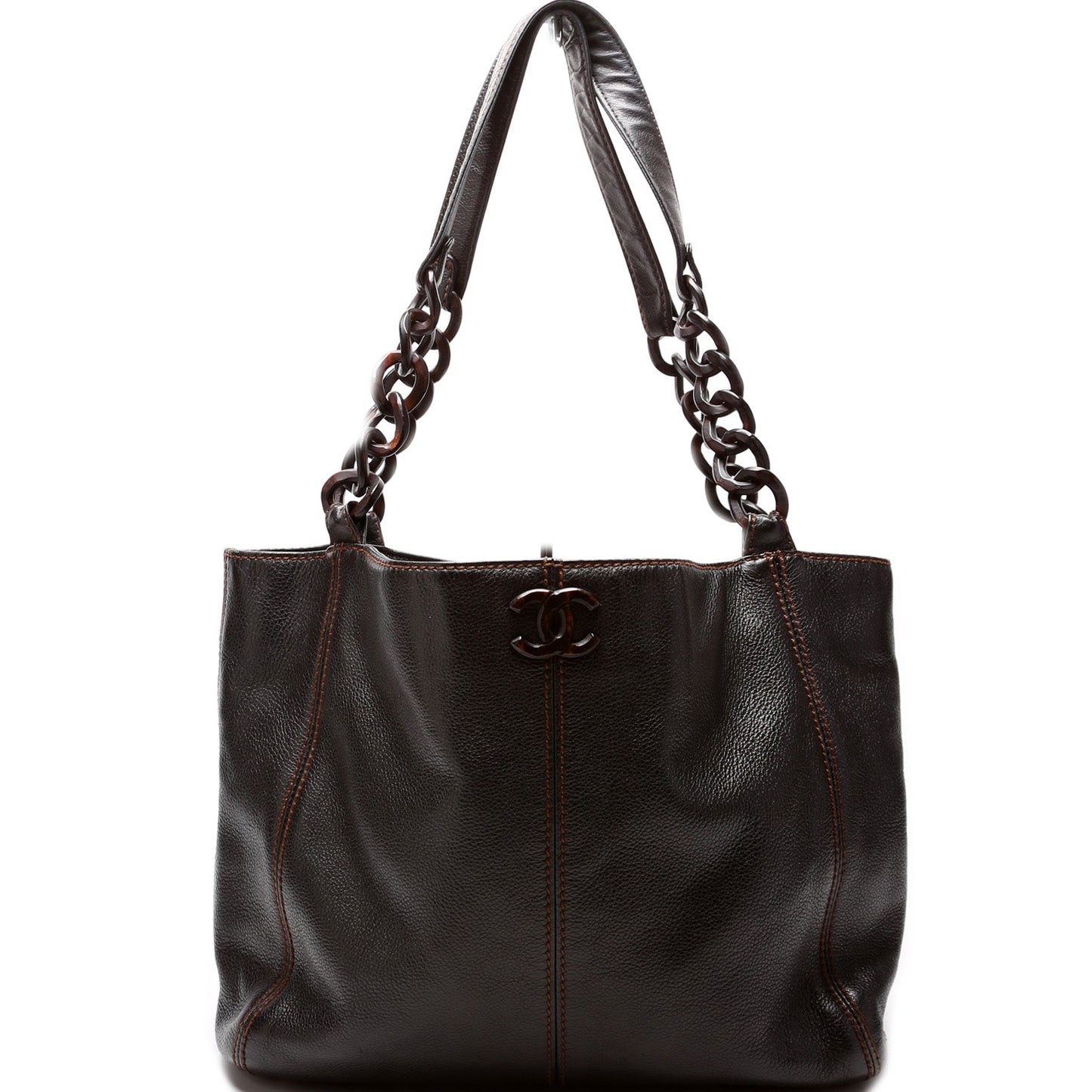 Chanel CC Wood Tote Bag
