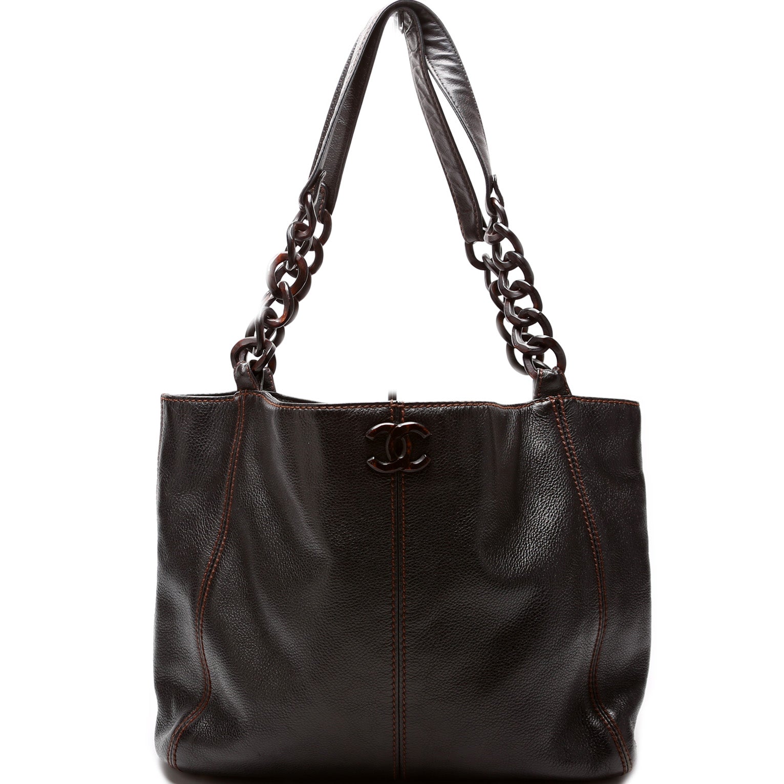 Chanel CC Wood Tote Bag