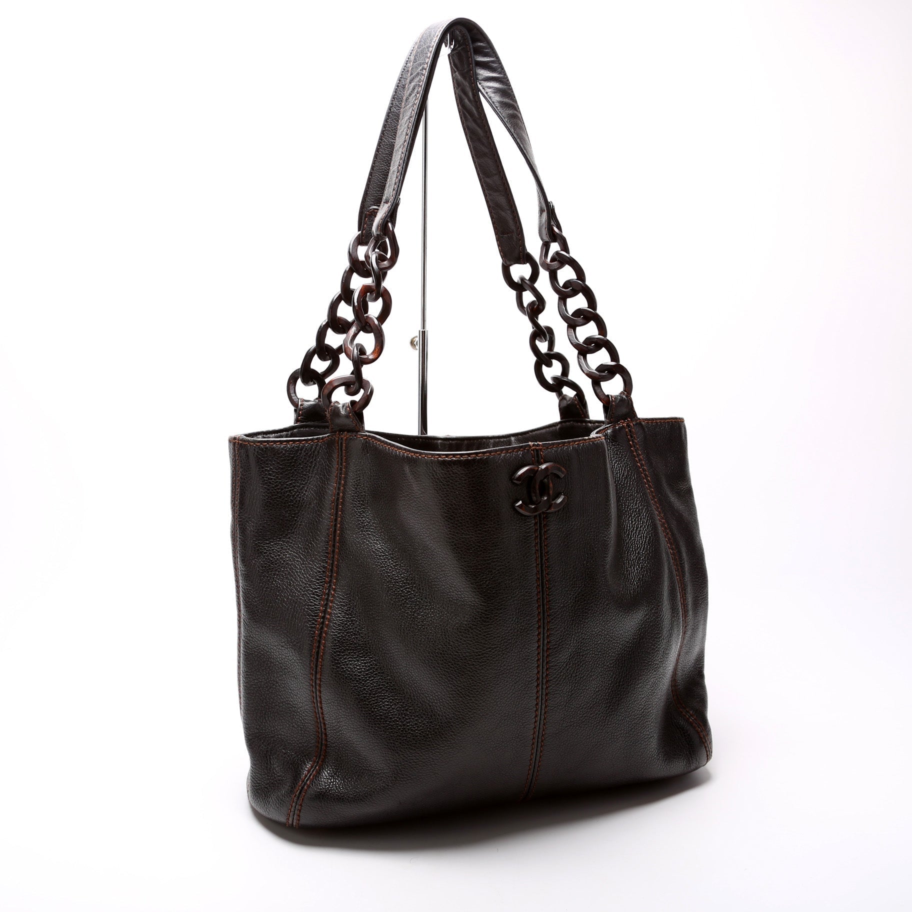 Chanel CC Wood Tote Bag