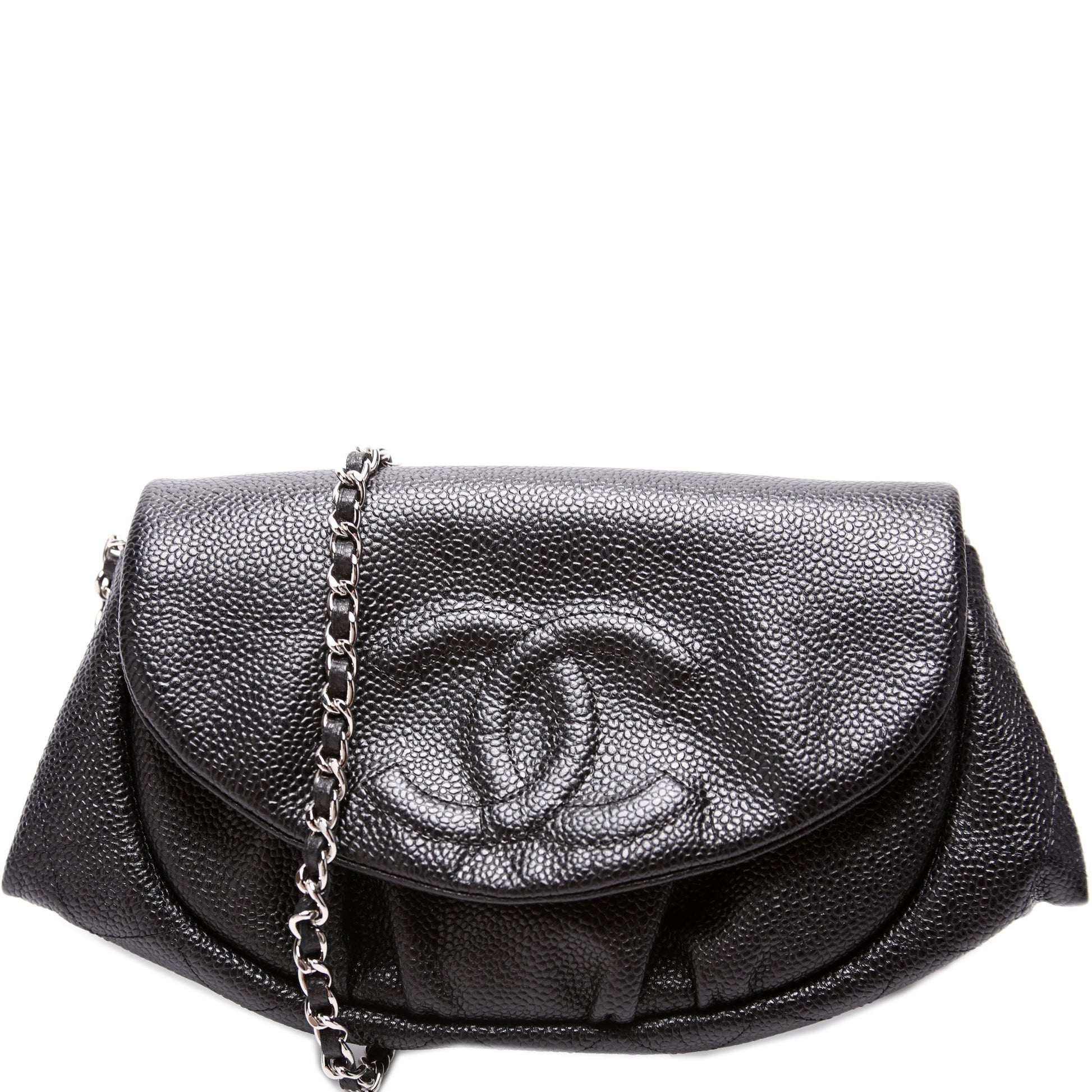 Chanel WOC Half Moon Caviar Clutch Bag