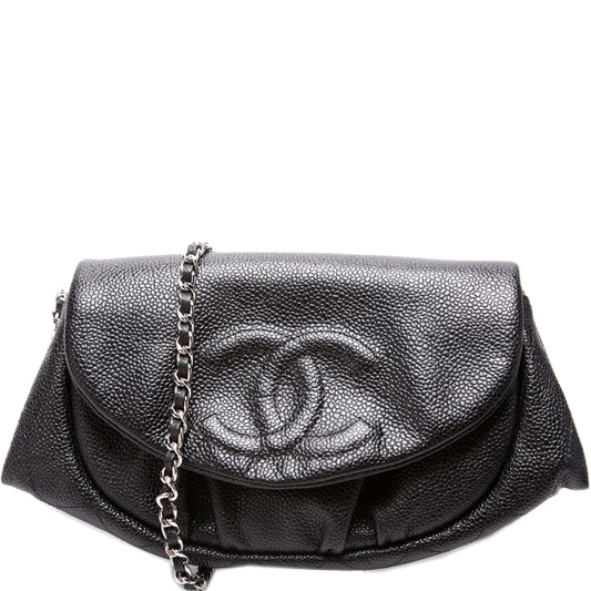 Chanel WOC Half Moon Caviar Clutch Bag