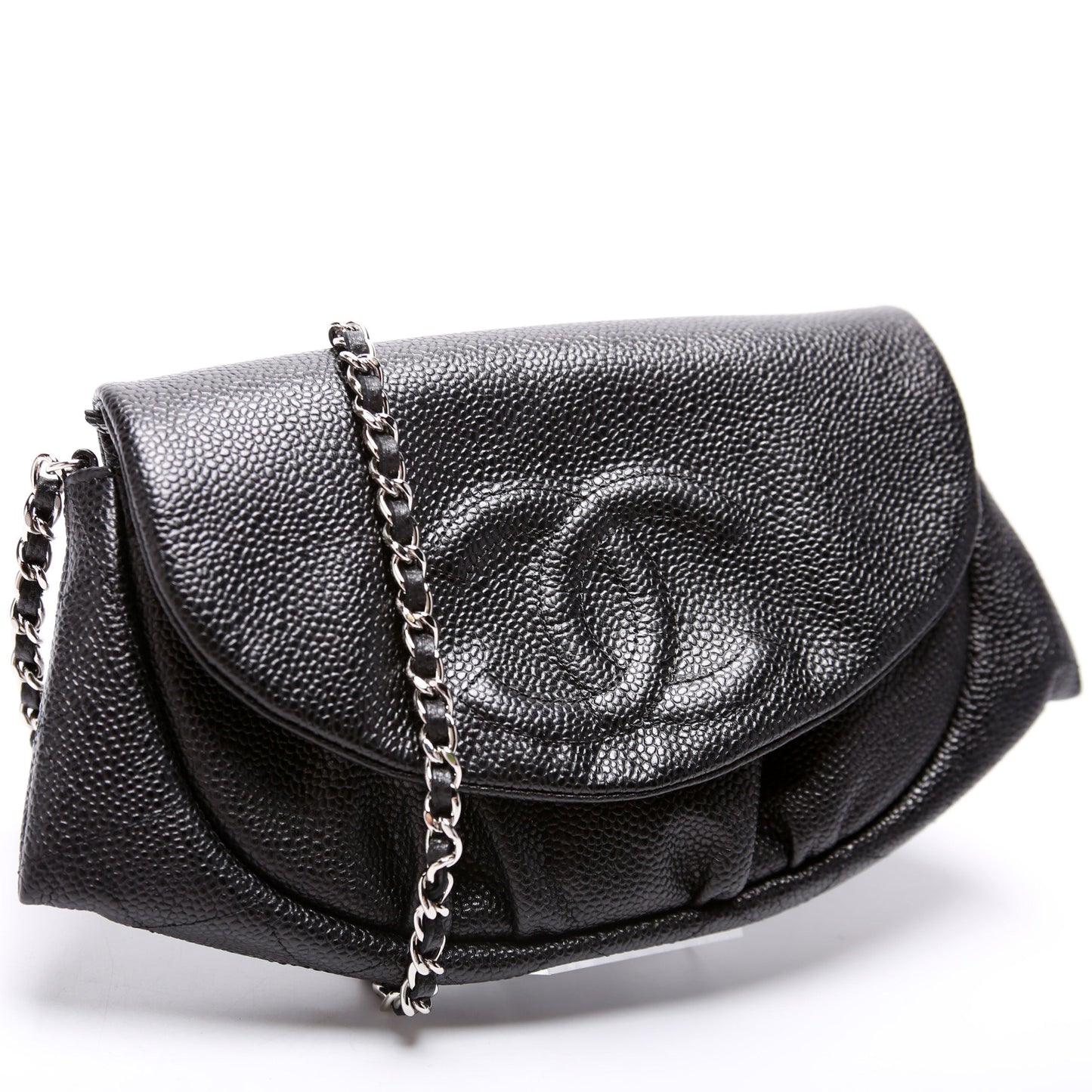 Chanel WOC Half Moon Caviar Clutch Bag