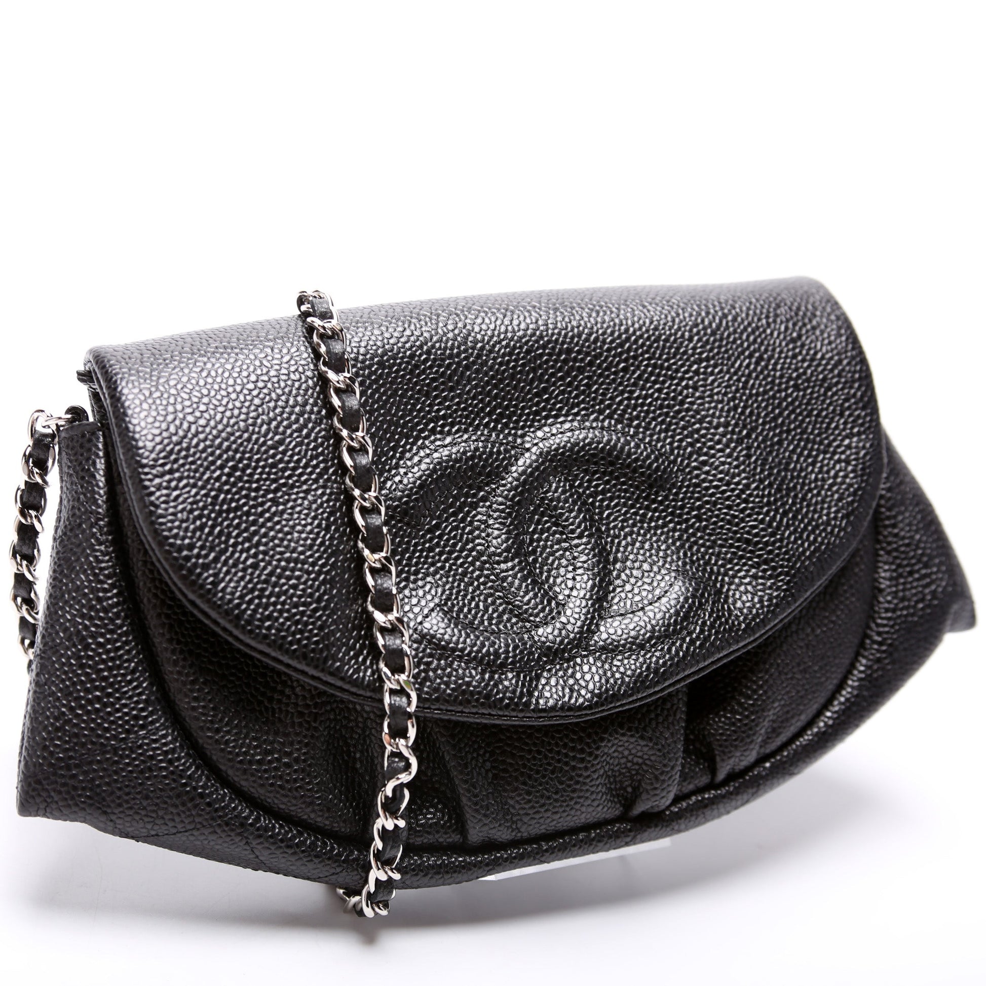 Chanel WOC Half Moon Caviar Clutch Bag