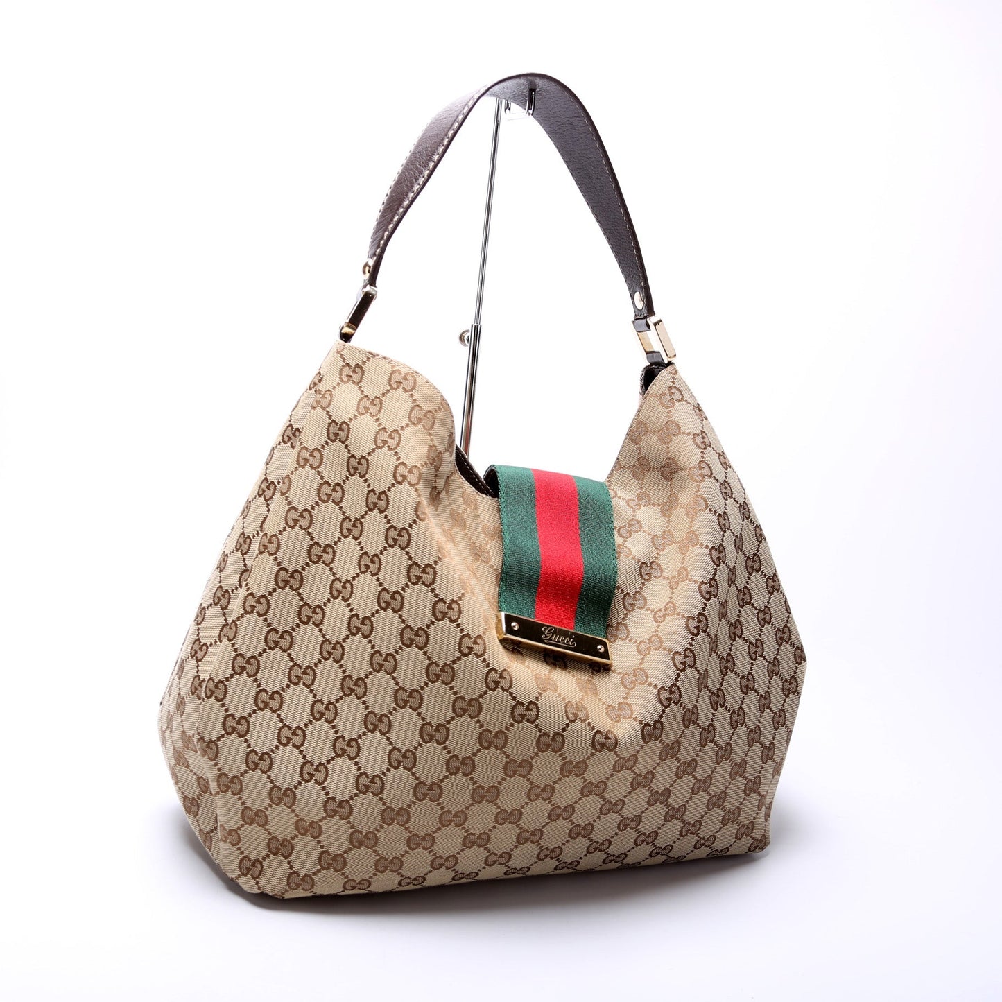 Gucci GG Web Canvas Shoulder Bag Hobo 1