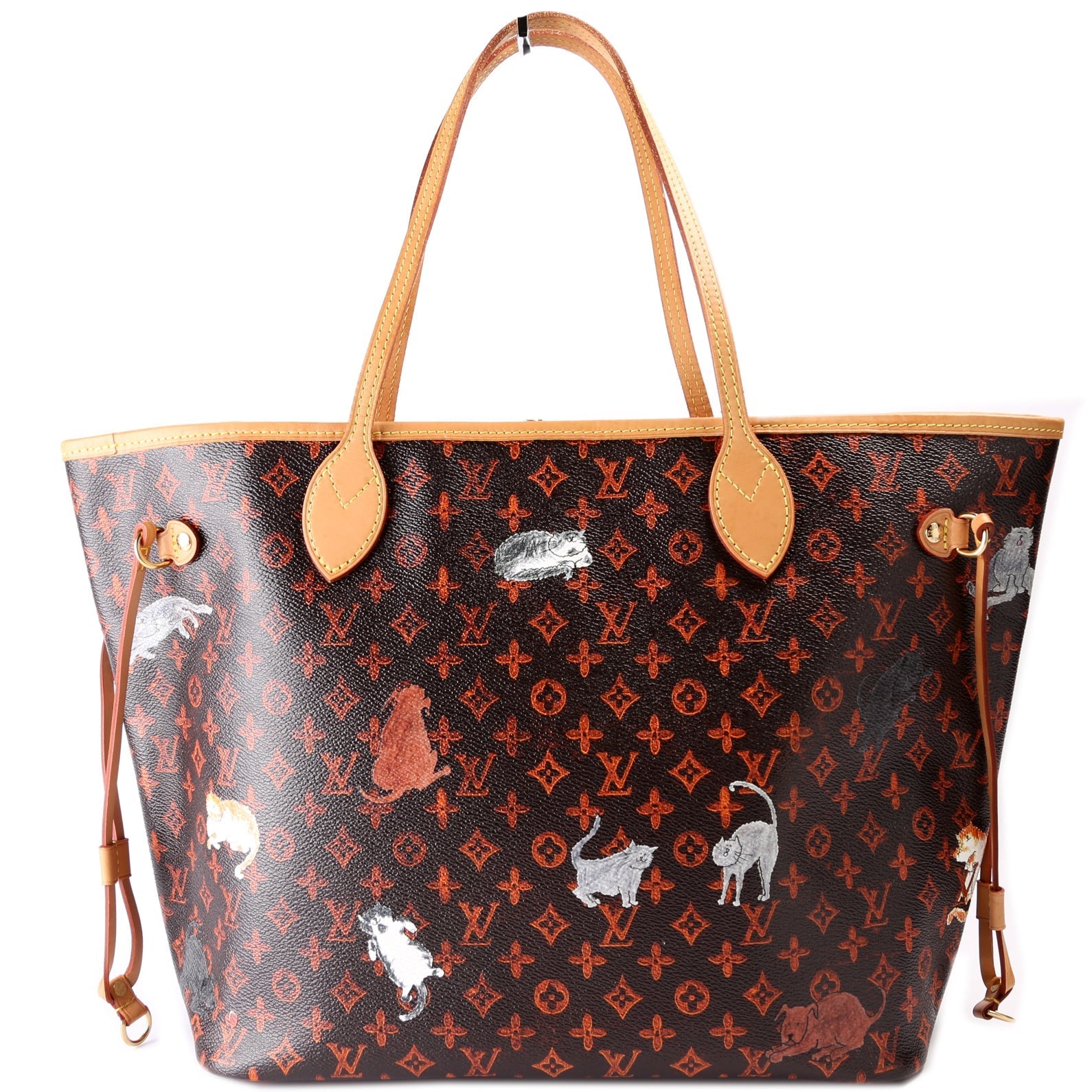 Louis Vuitton Neverfull w MM Catogram Wallet Case