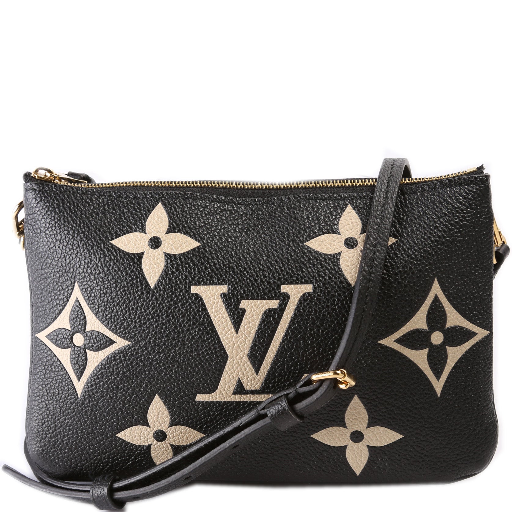 Louis Vuitton Double Zip Pochette Bicolor Empreinte Clutch Bag