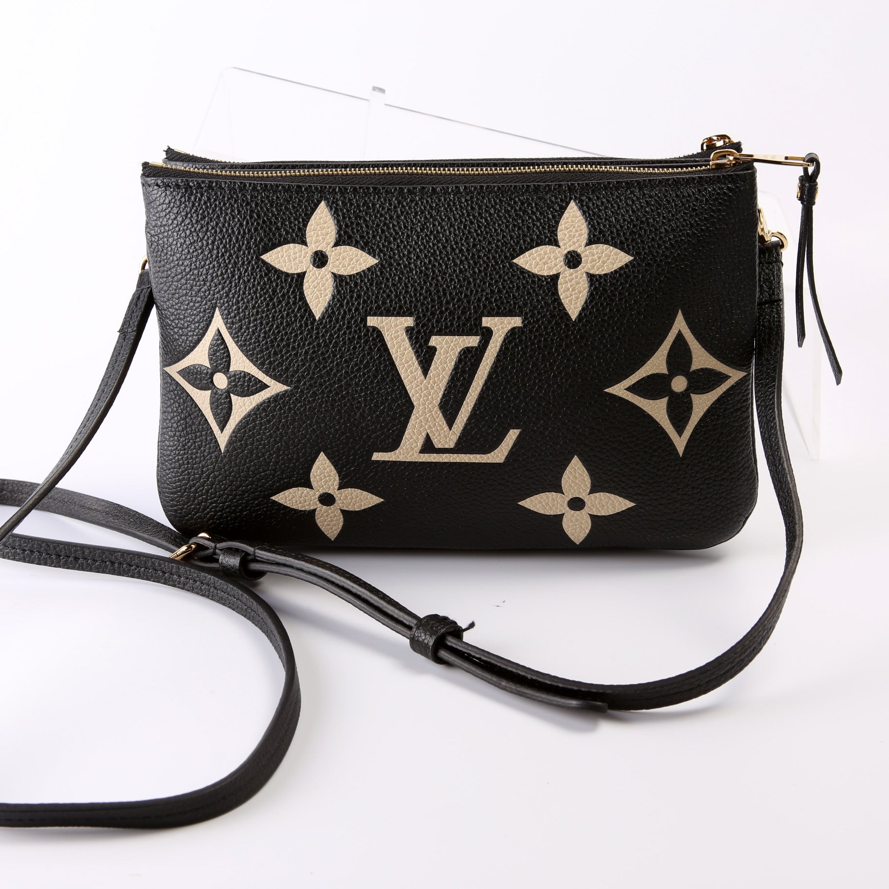 Louis Vuitton Double Zip Pochette Bicolor Empreinte Clutch Bag