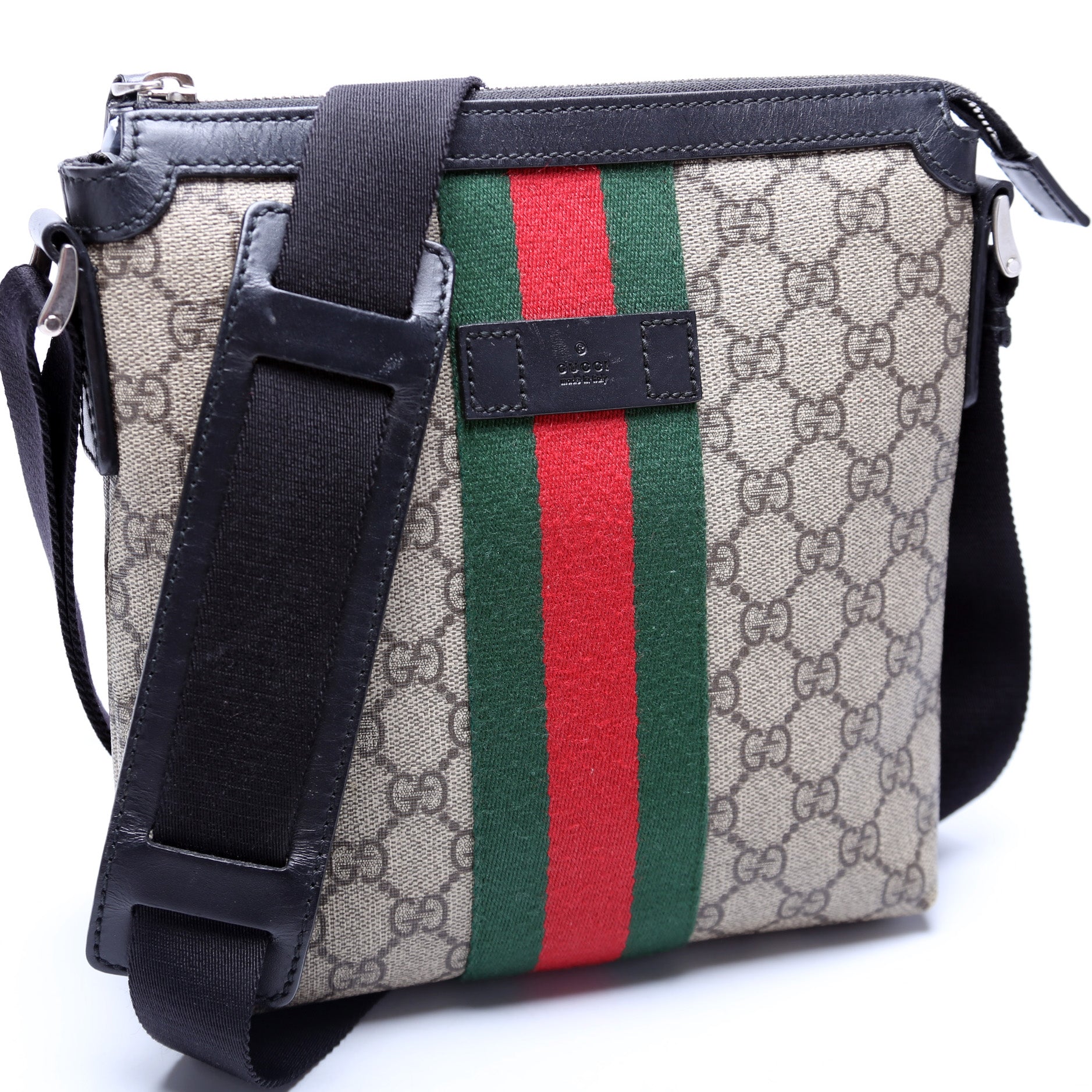 Gucci GG Supreme Web Messenger Travel Bag