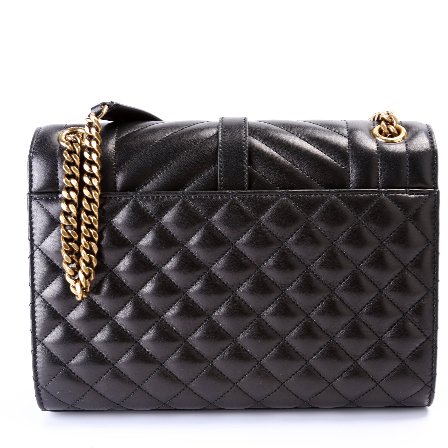 YSL Saint Laurent Saint Laurent Envelope Lambskin Nappa Triquilt Bag Medium Travel Bag