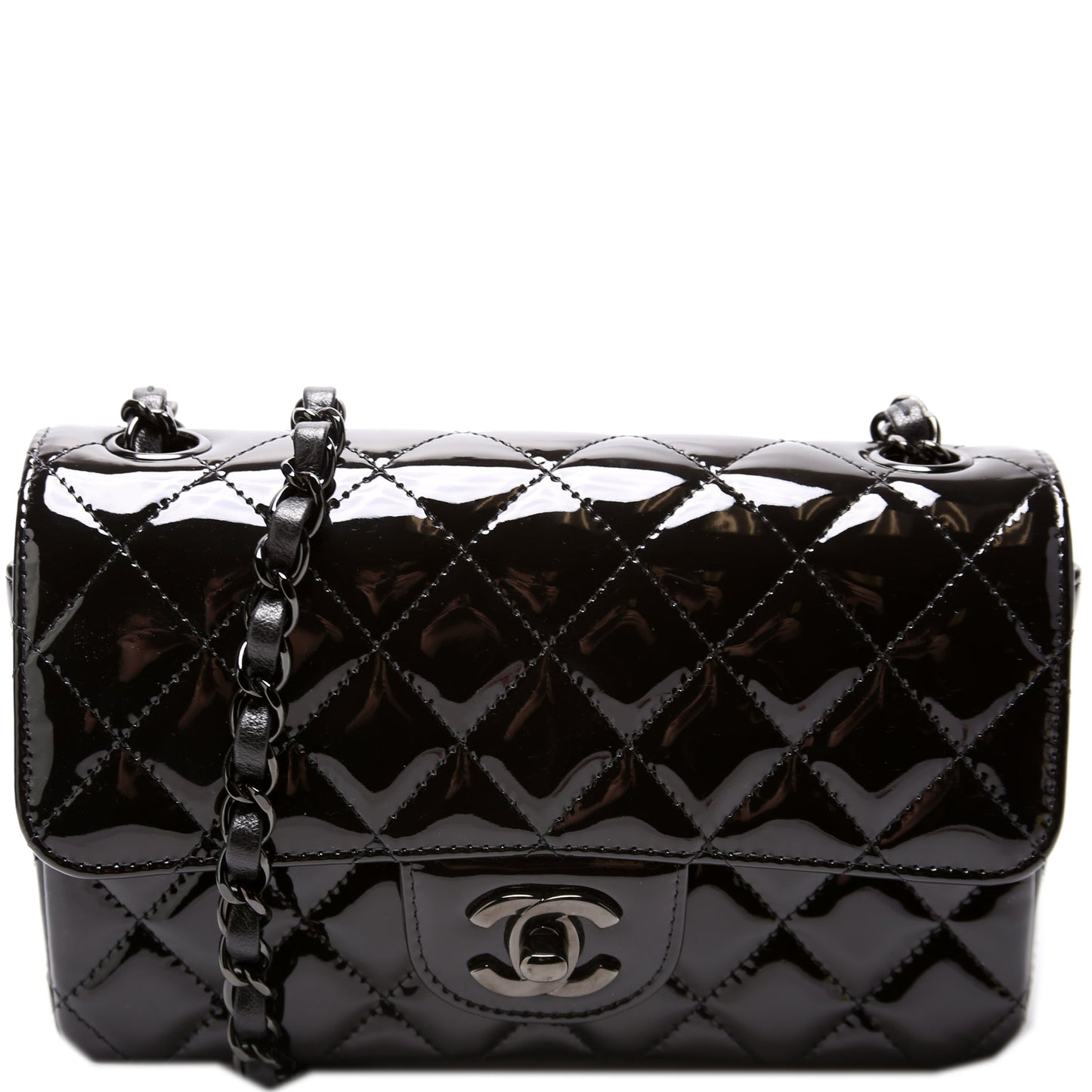 Chanel Classic Flap Rectangle Patent 32M+ Mini Bag