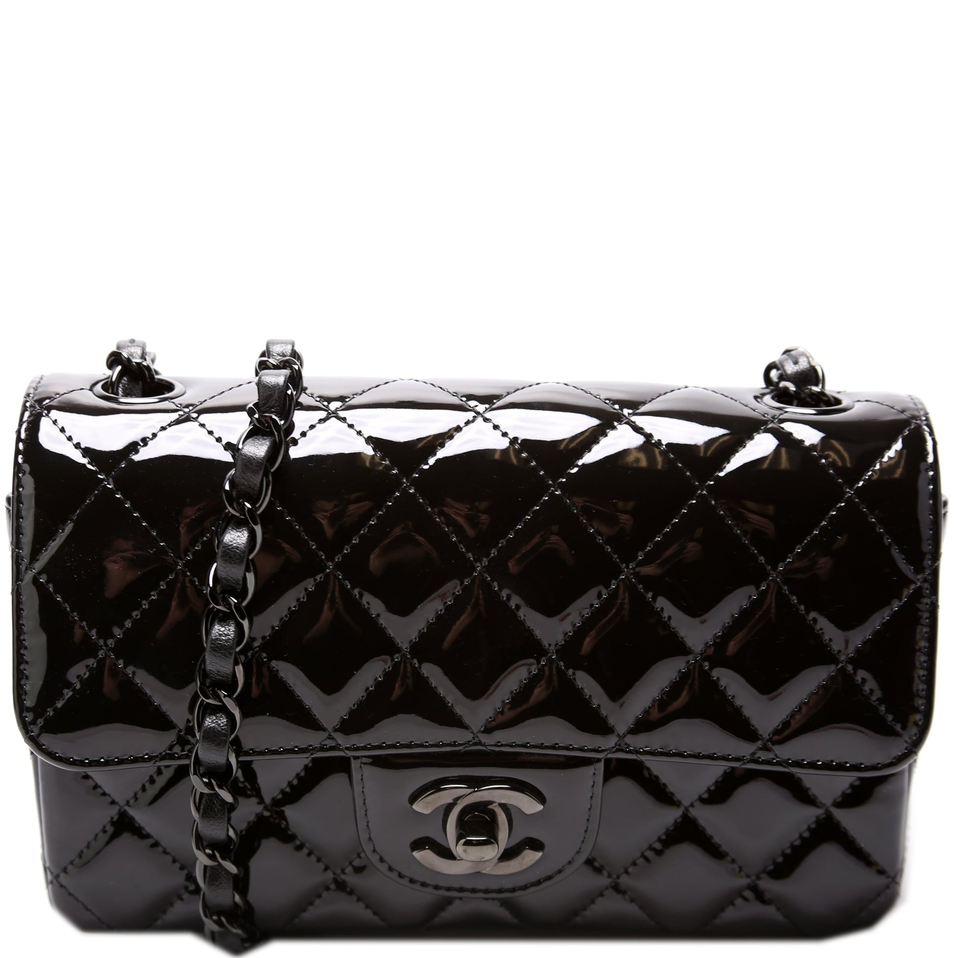 Chanel Classic Flap Rectangle Patent 32M+ Mini Bag