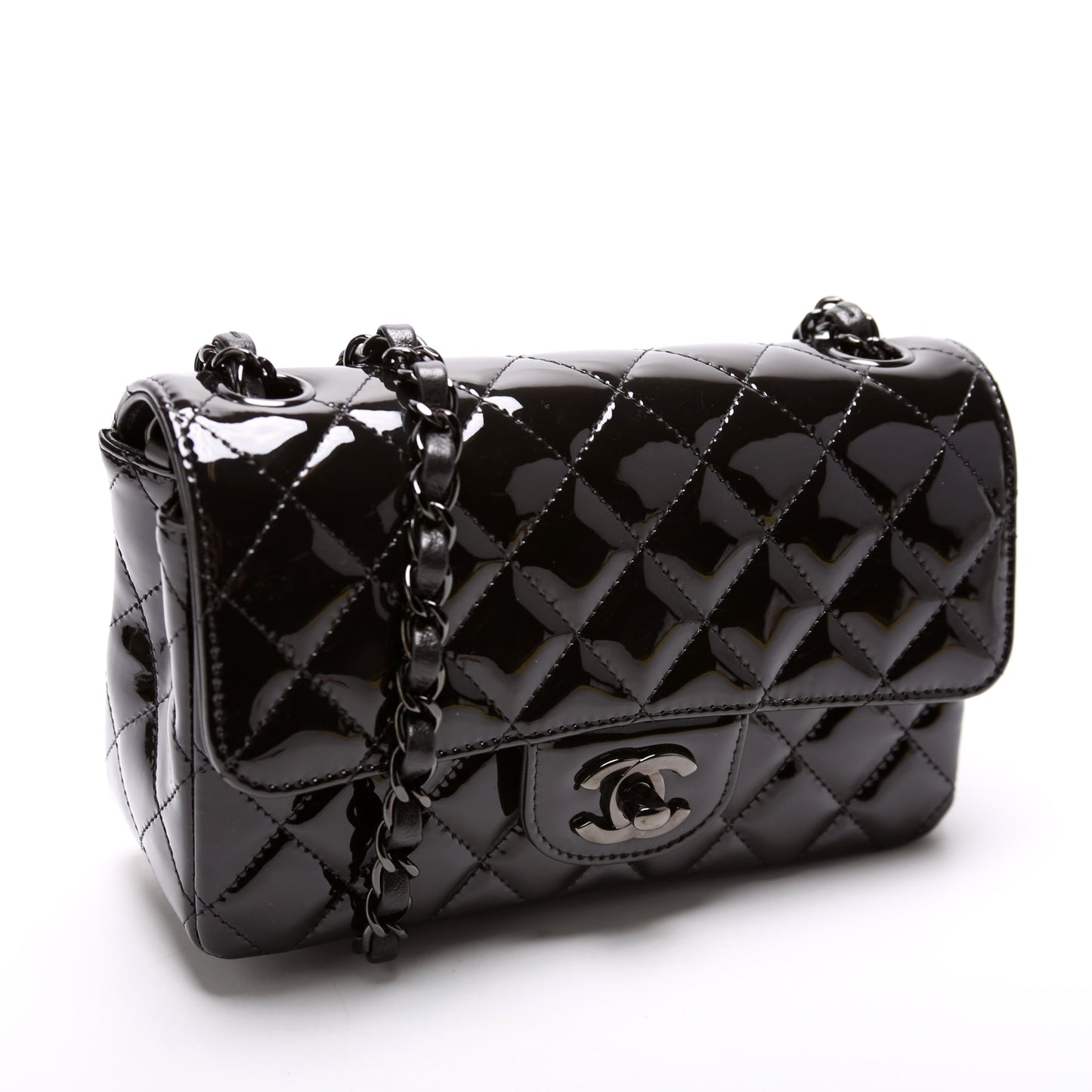 Chanel Classic Flap Rectangle Patent 32M+ Mini Bag