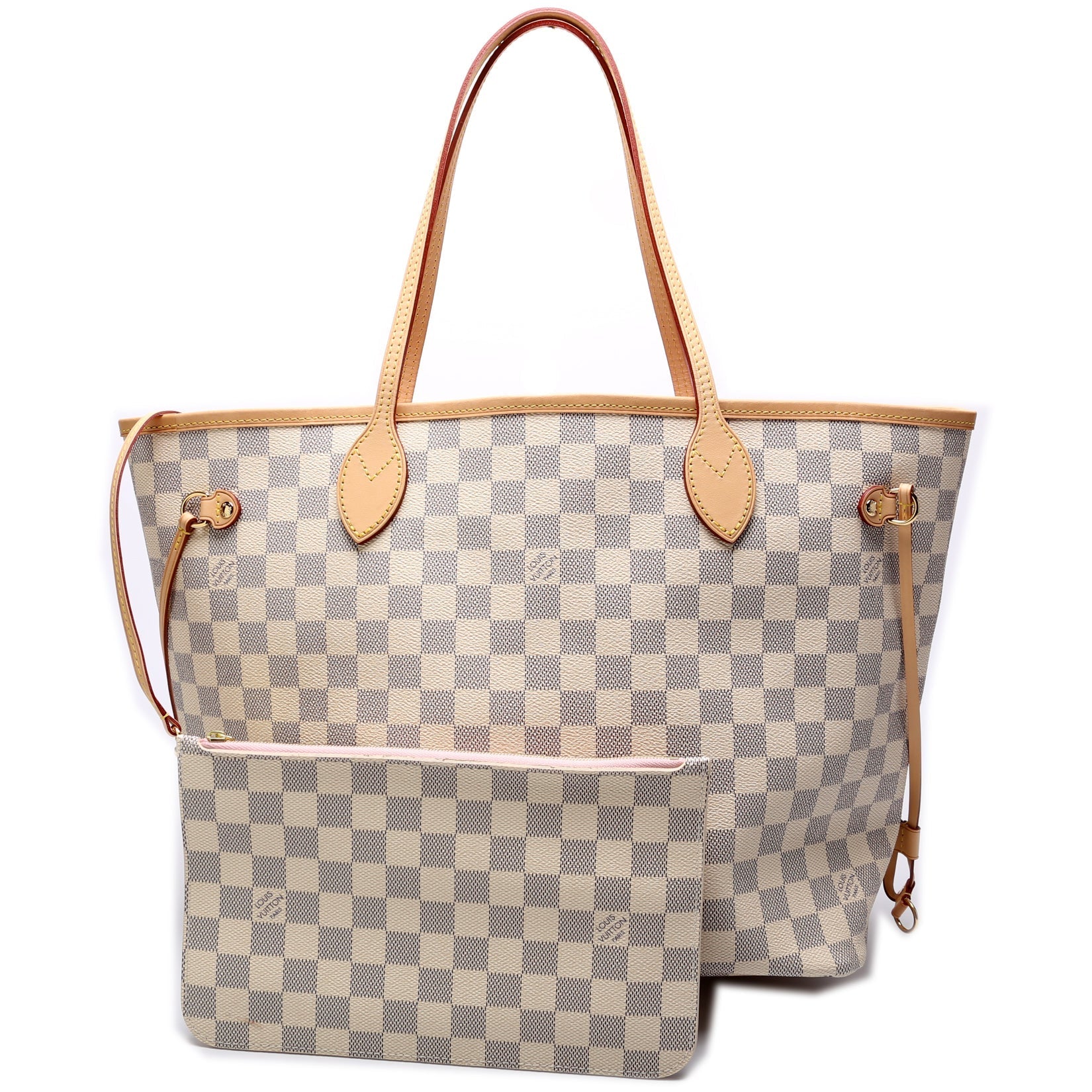 Louis Vuitton Neverfull W MM Azur Damier Wallet Case Azur 12