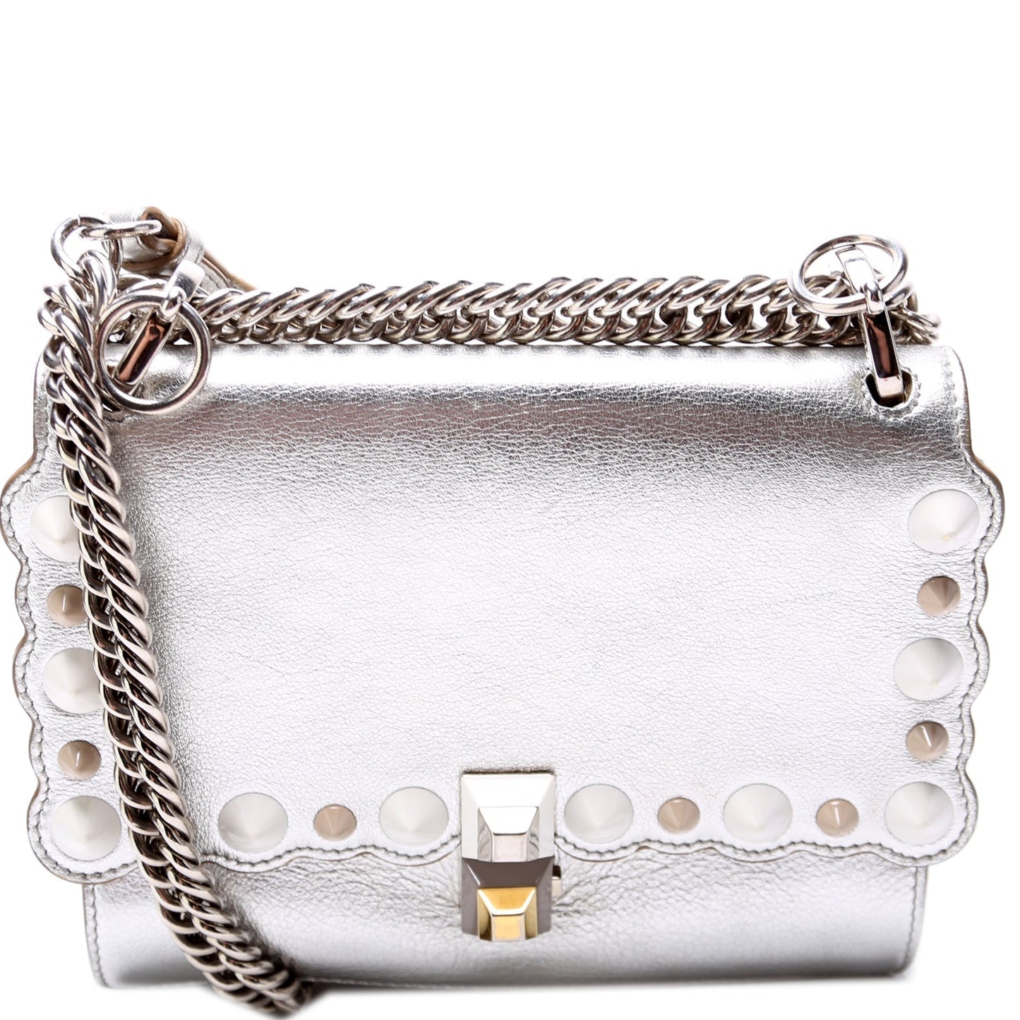 Fendi Kan Scalloped 8M0381 Bag Leather Small Travel Bag