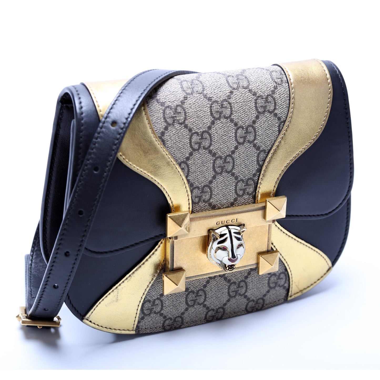 Gucci GG Supreme Osiride Calfskin Shoulder Bag