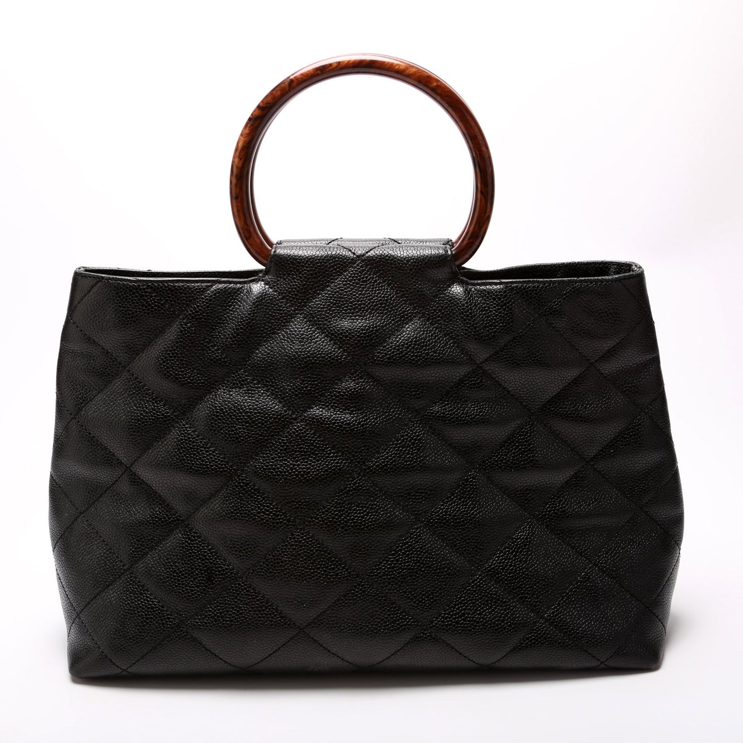 Chanel Coco Wooden Top Handle Caviar 6M Handbag