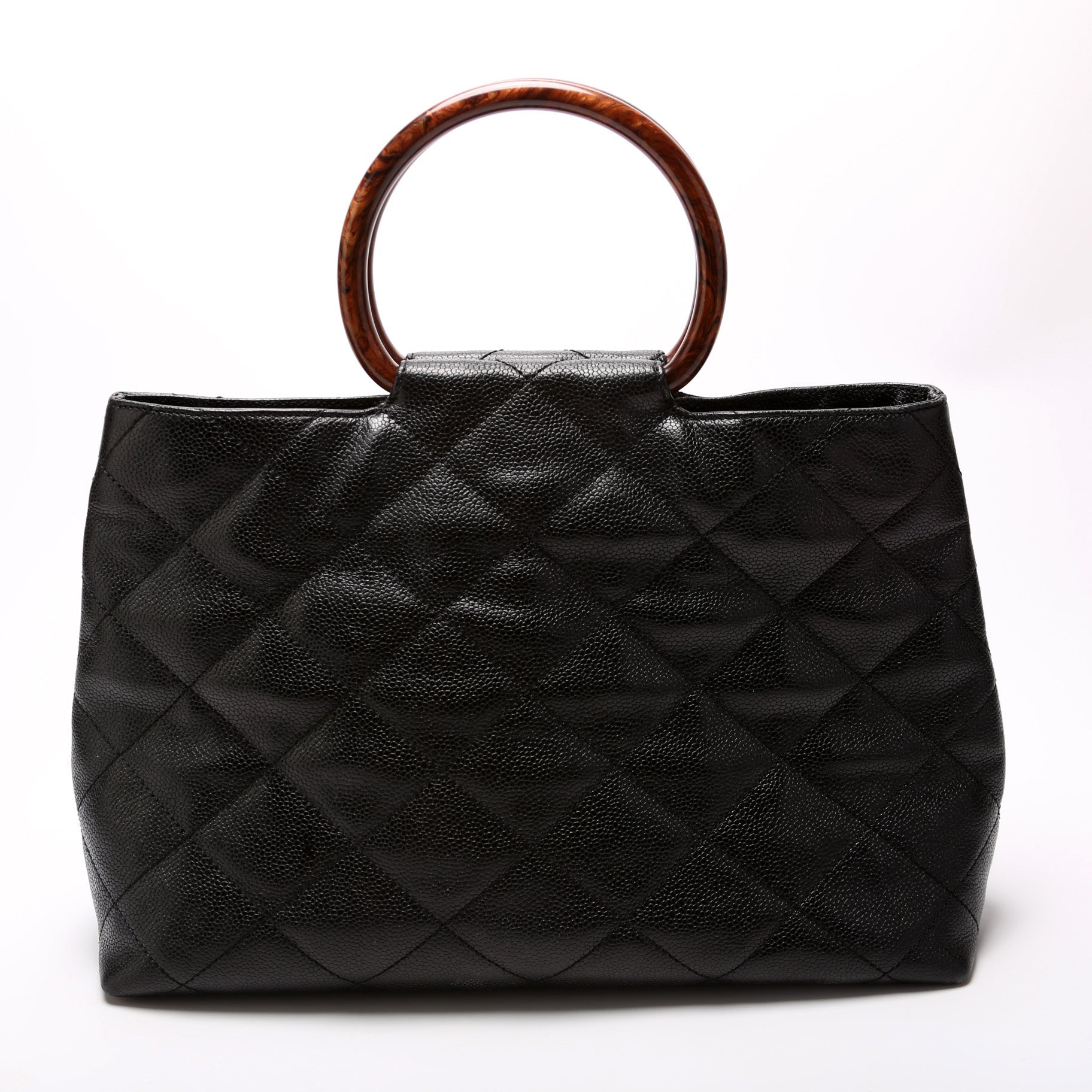 Chanel Coco Wooden Top Handle Caviar 6M Handbag