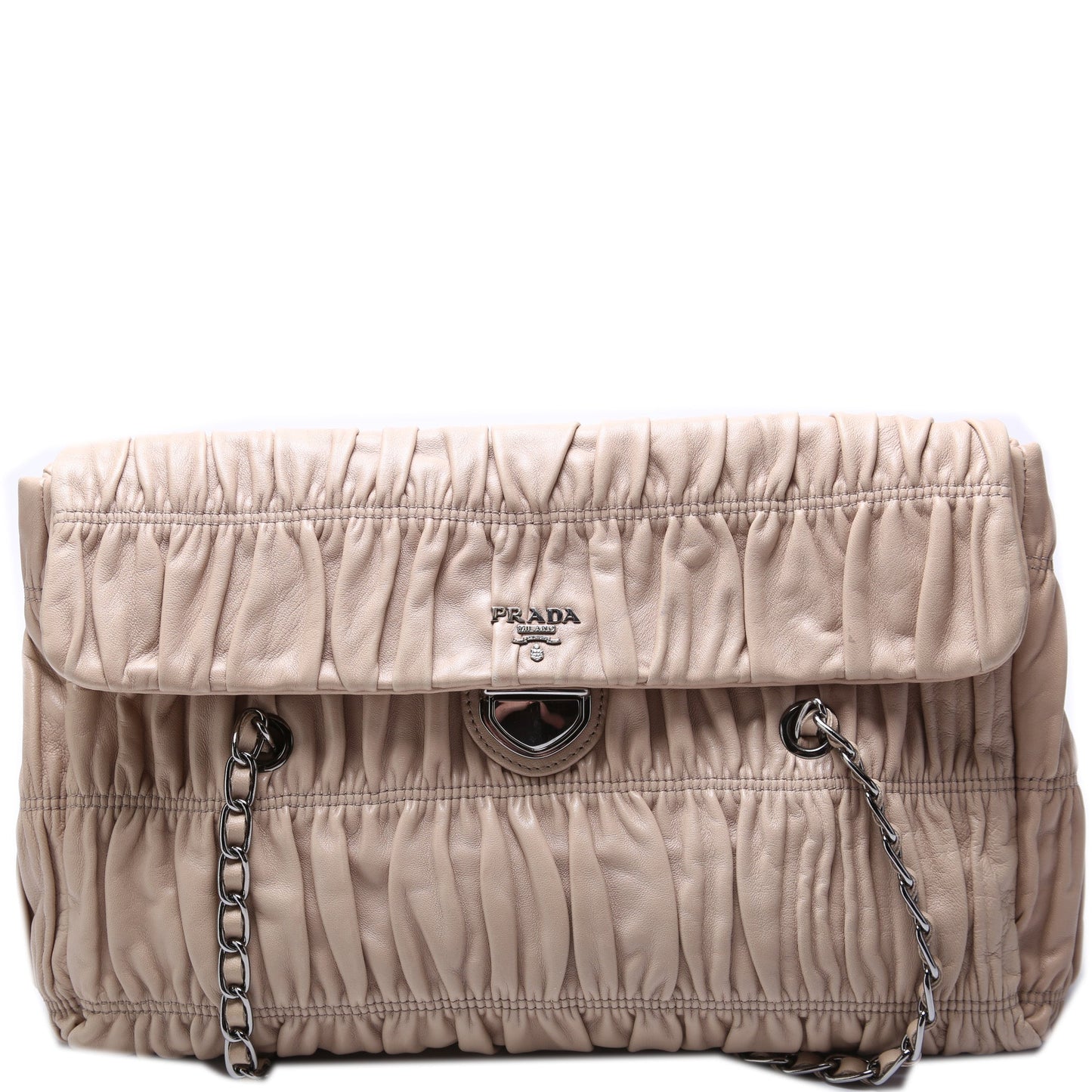 Prada Nappa Gaufre Shoulder Bag Chain Flap
