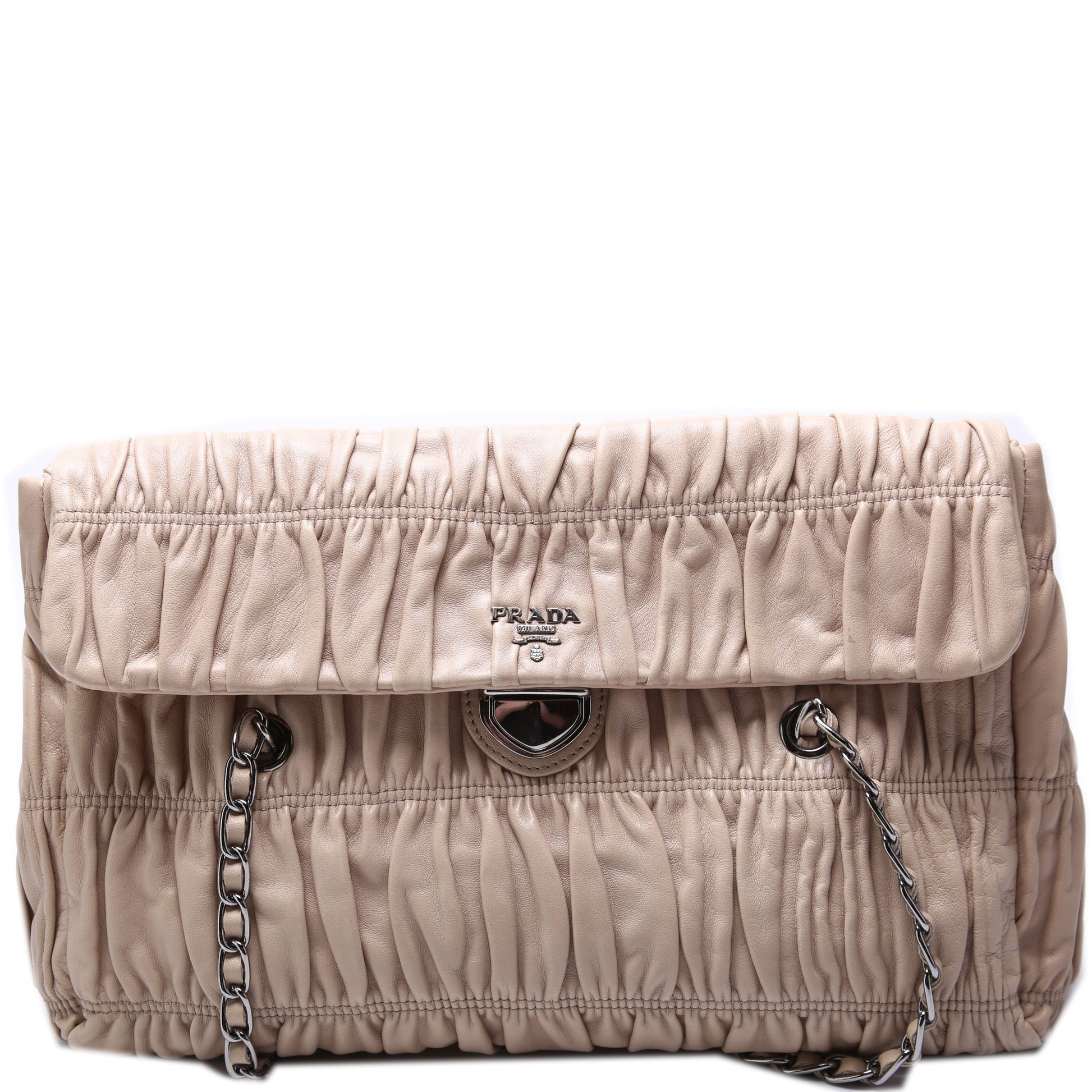 Prada Nappa Gaufre Shoulder Bag Chain Flap