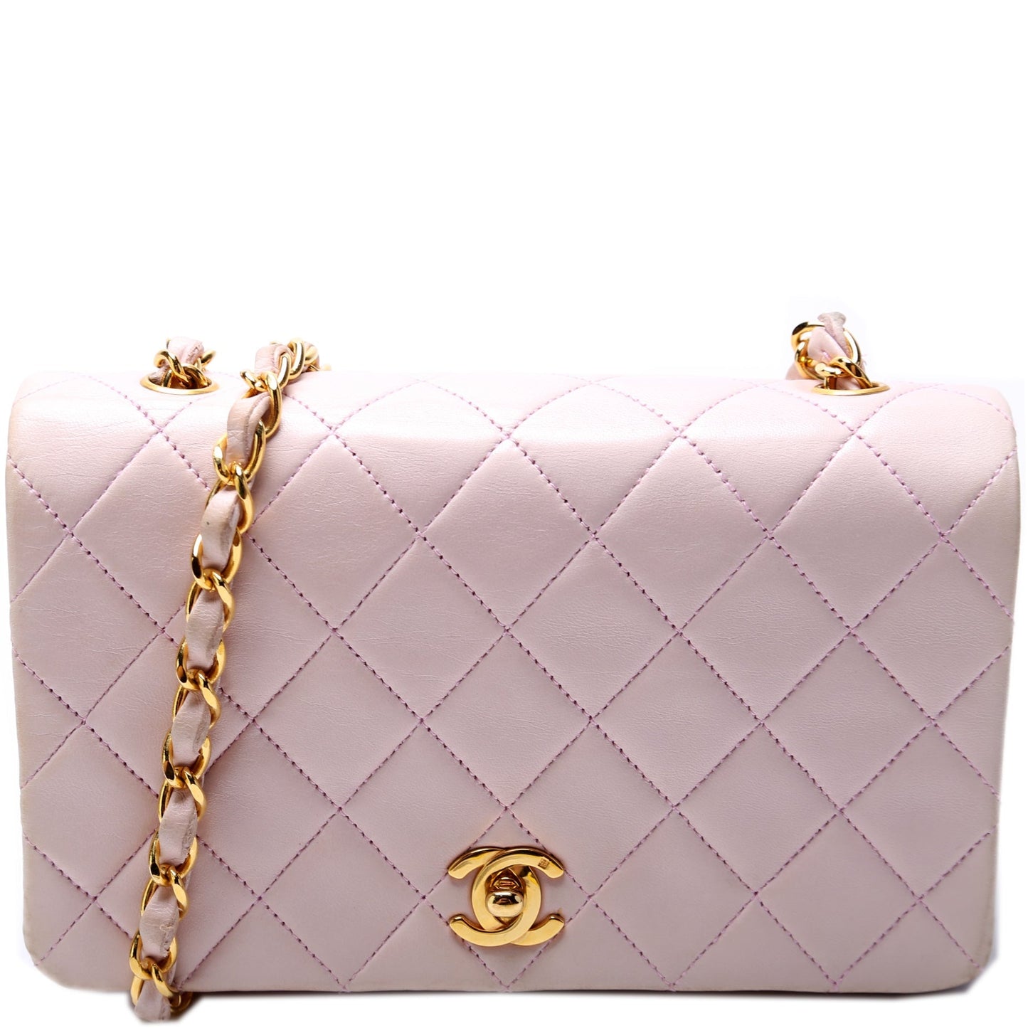 Chanel CC Full Flap Quilted Lambskin Mini Bag Lambskin 1