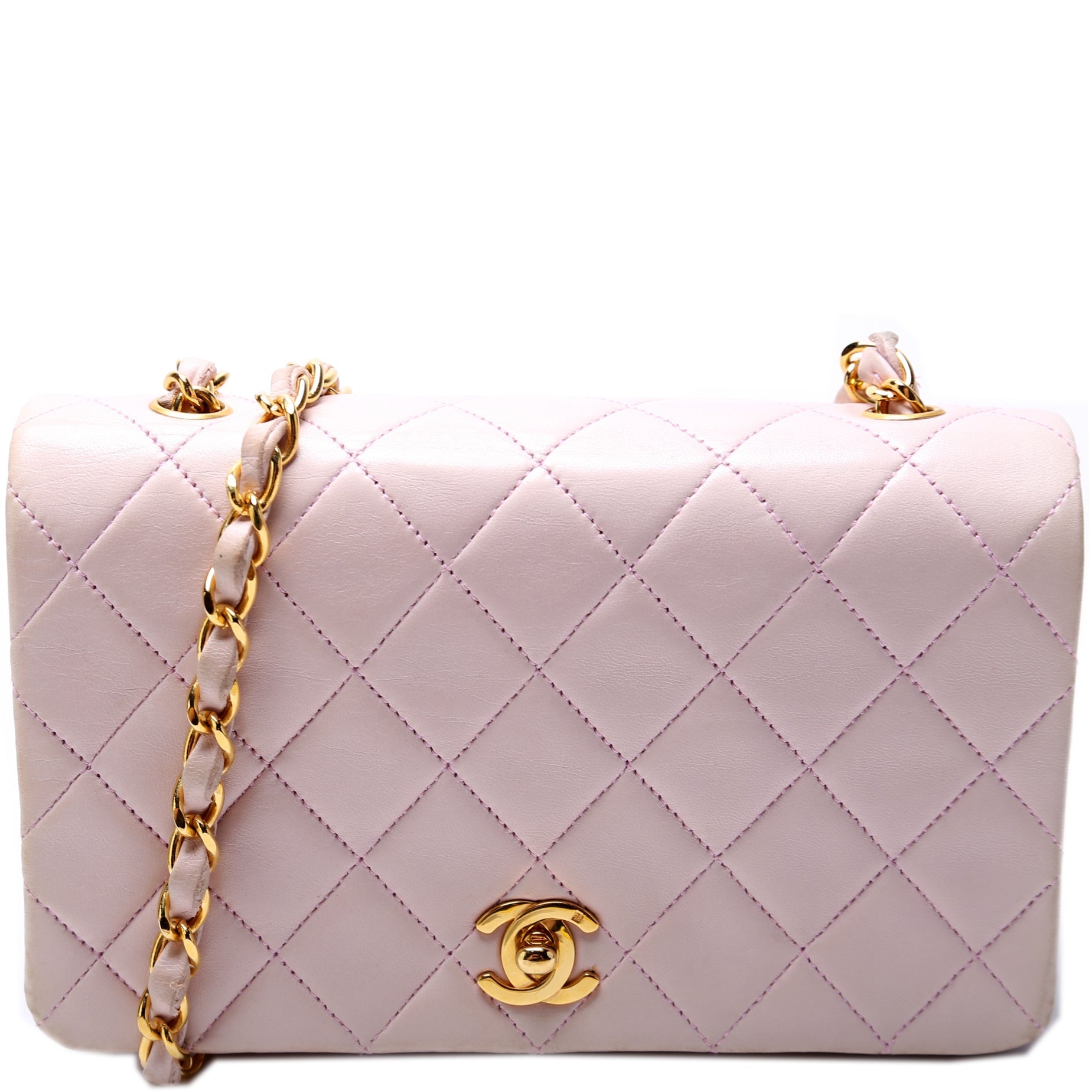 Chanel CC Full Flap Quilted Lambskin Mini Bag Lambskin 1
