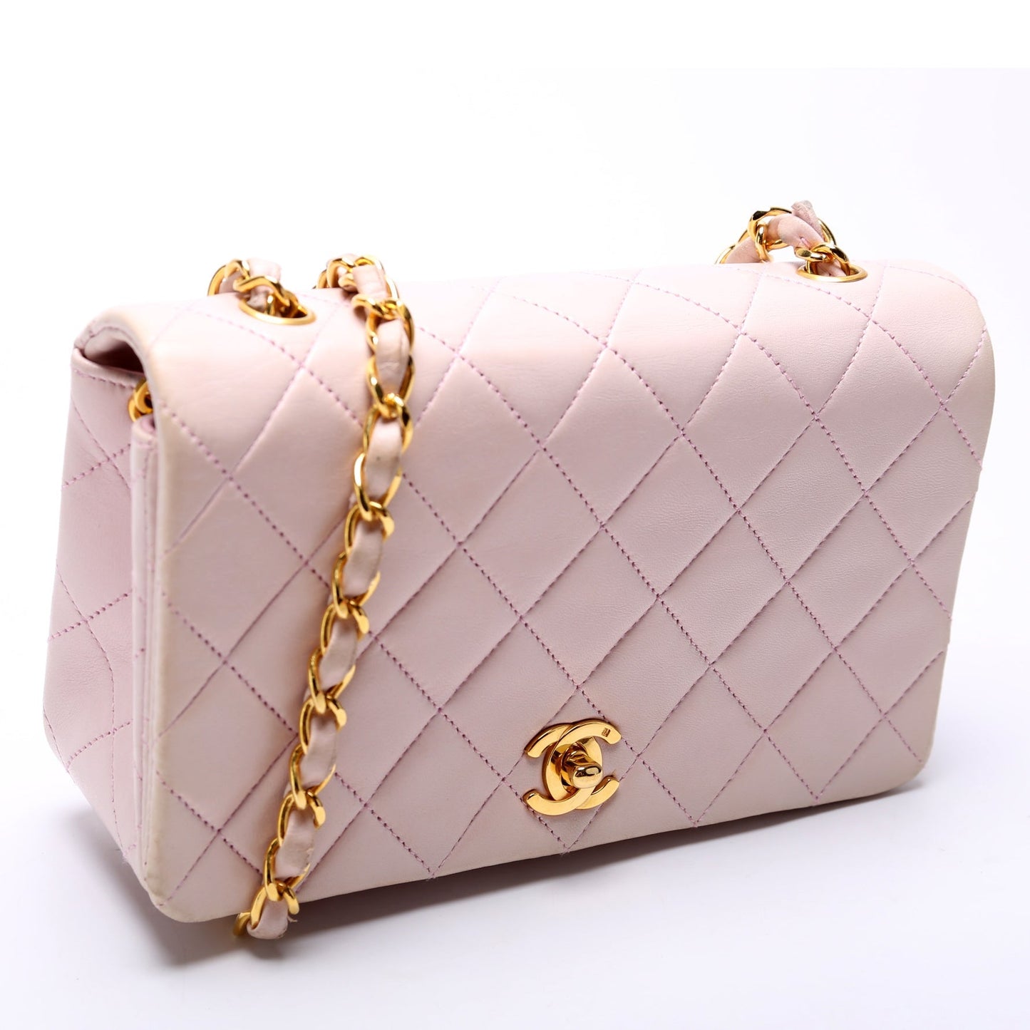 Chanel CC Full Flap Quilted Lambskin Mini Bag Lambskin 1