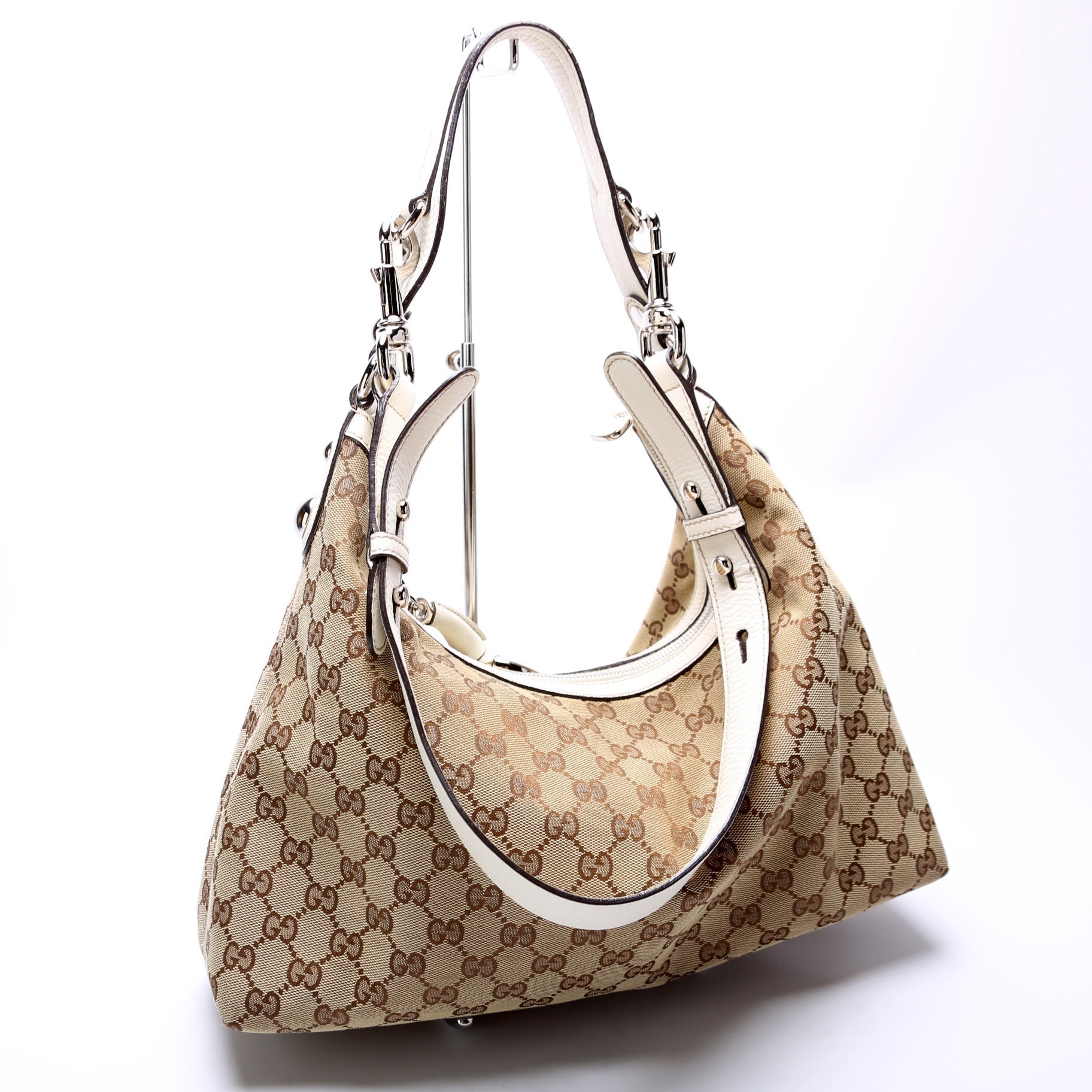 Gucci GG Icon Bit Canvas Medium Shoulder Bag Hobo 1
